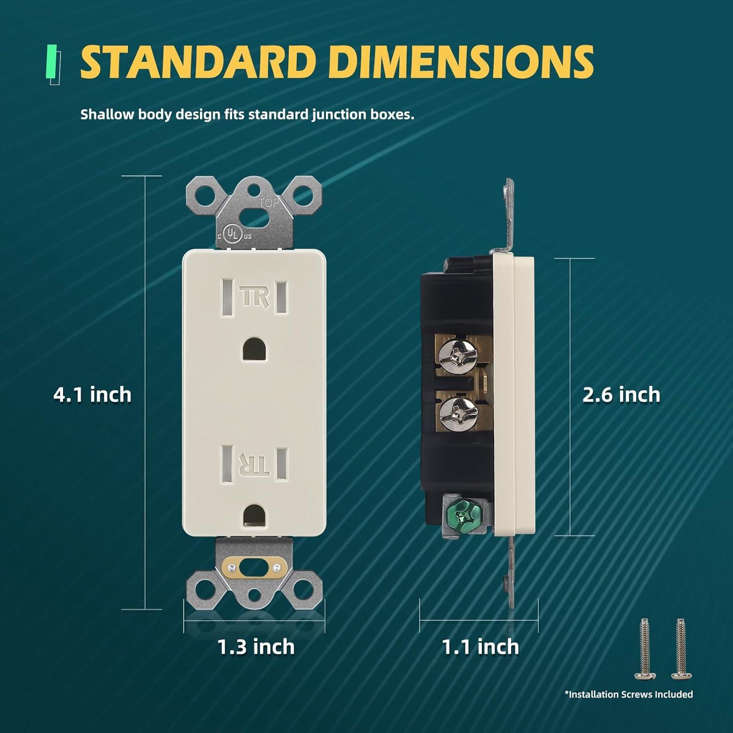 Paquete de 10 Receptáculos Decorativos TOPELER 15A 125V
