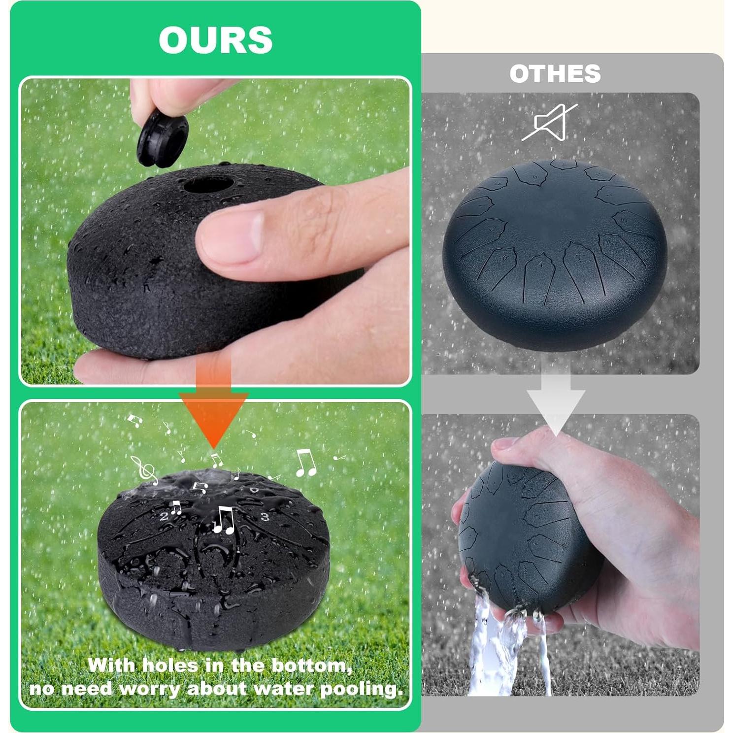 Tambor de Lluvia BABORUI 3 cm Negro - Instrumento Musical Exterior