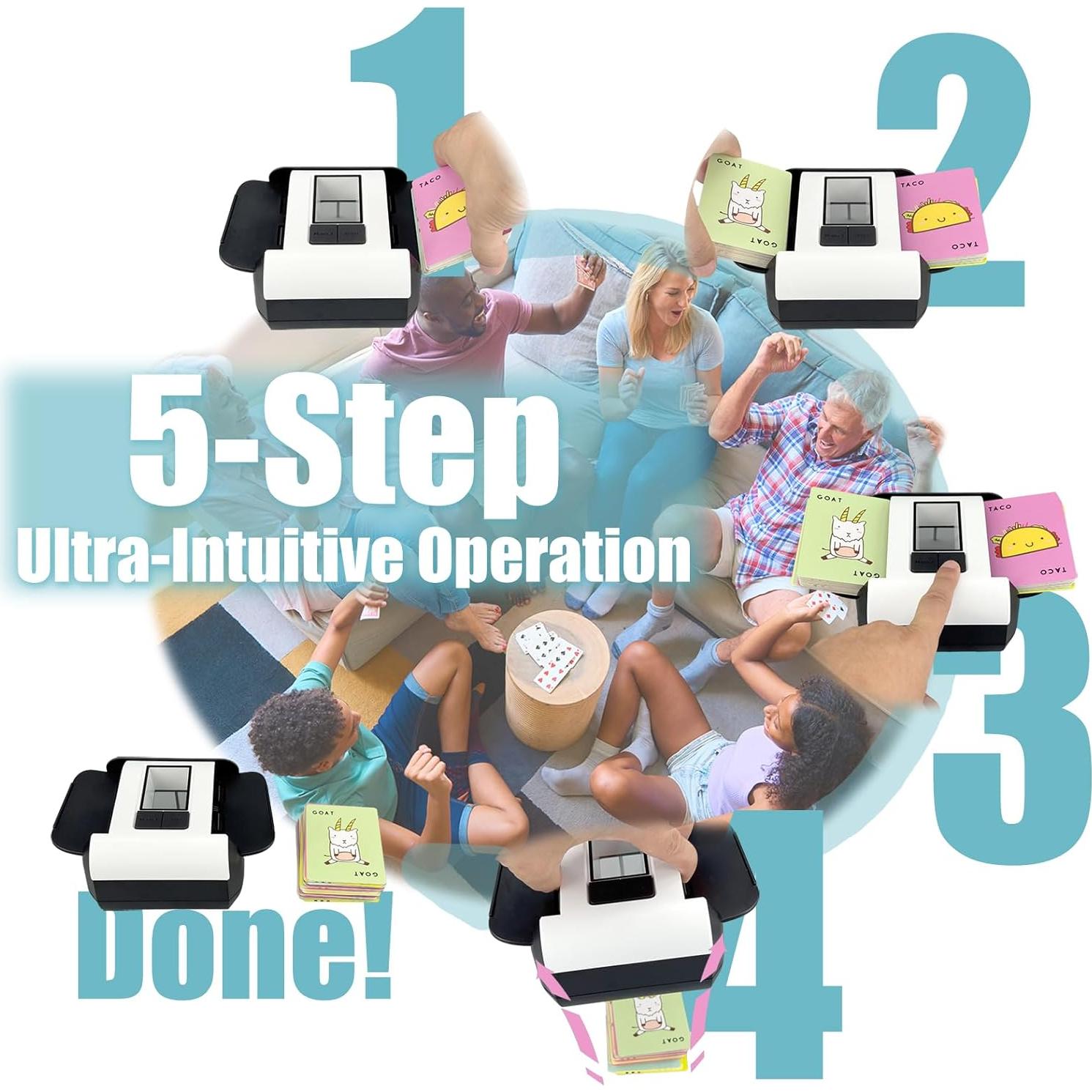 Barajador de Cartas Automático ZechnoX X1Z-2506, Batería 2000mAh