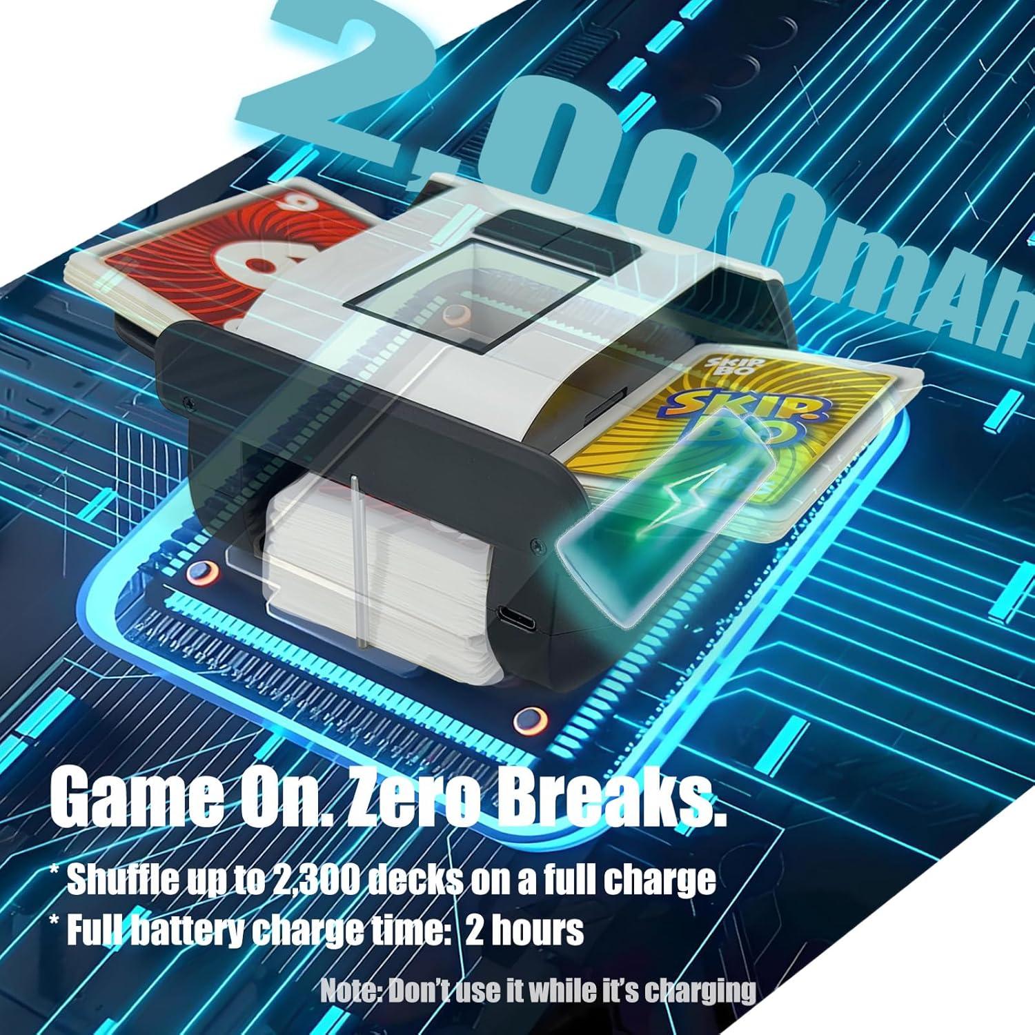 Barajador de Cartas Automático ZechnoX X1Z-2506, Batería 2000mAh