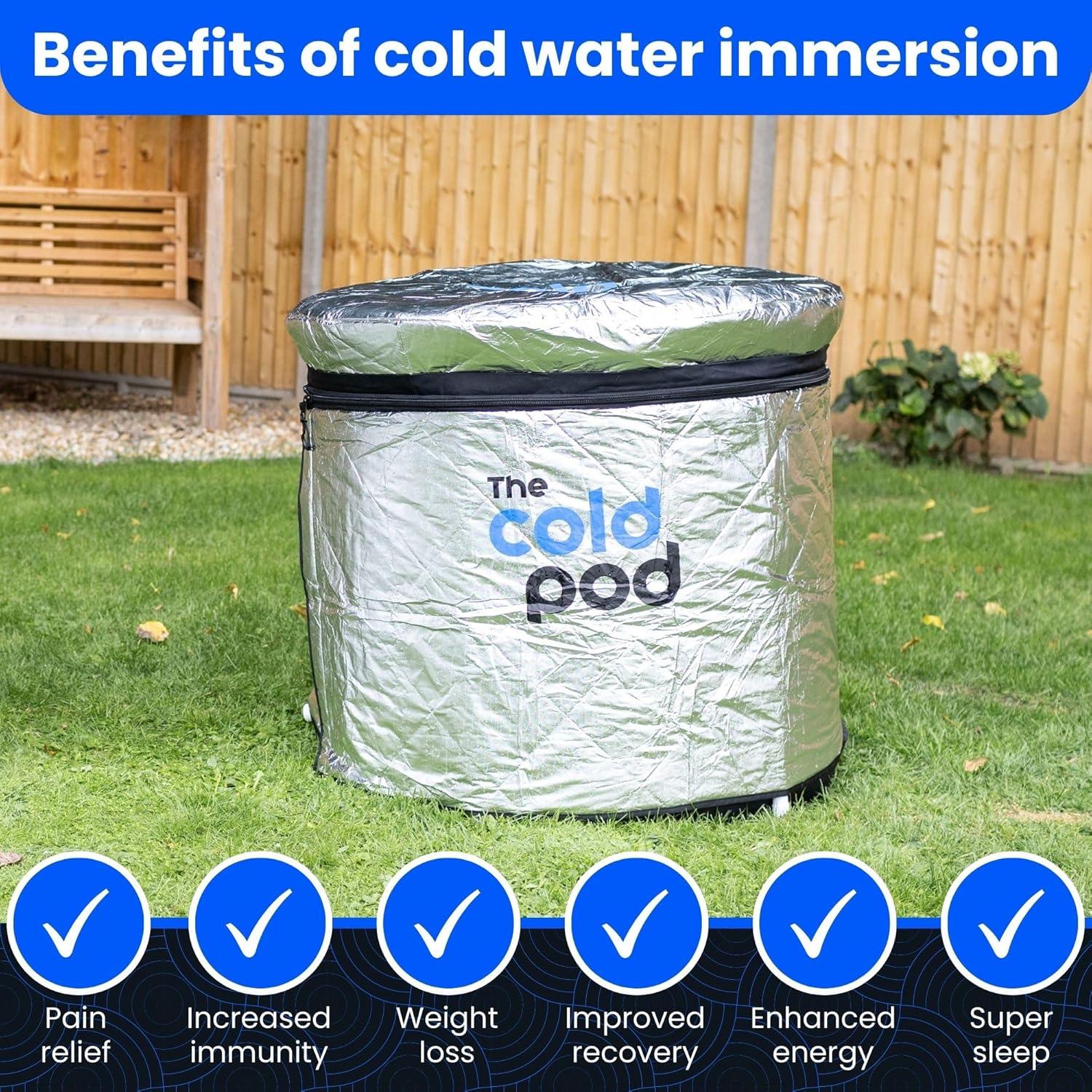 Tapa de Baño de Hielo The Cold Pod 88L Aislante Plateada