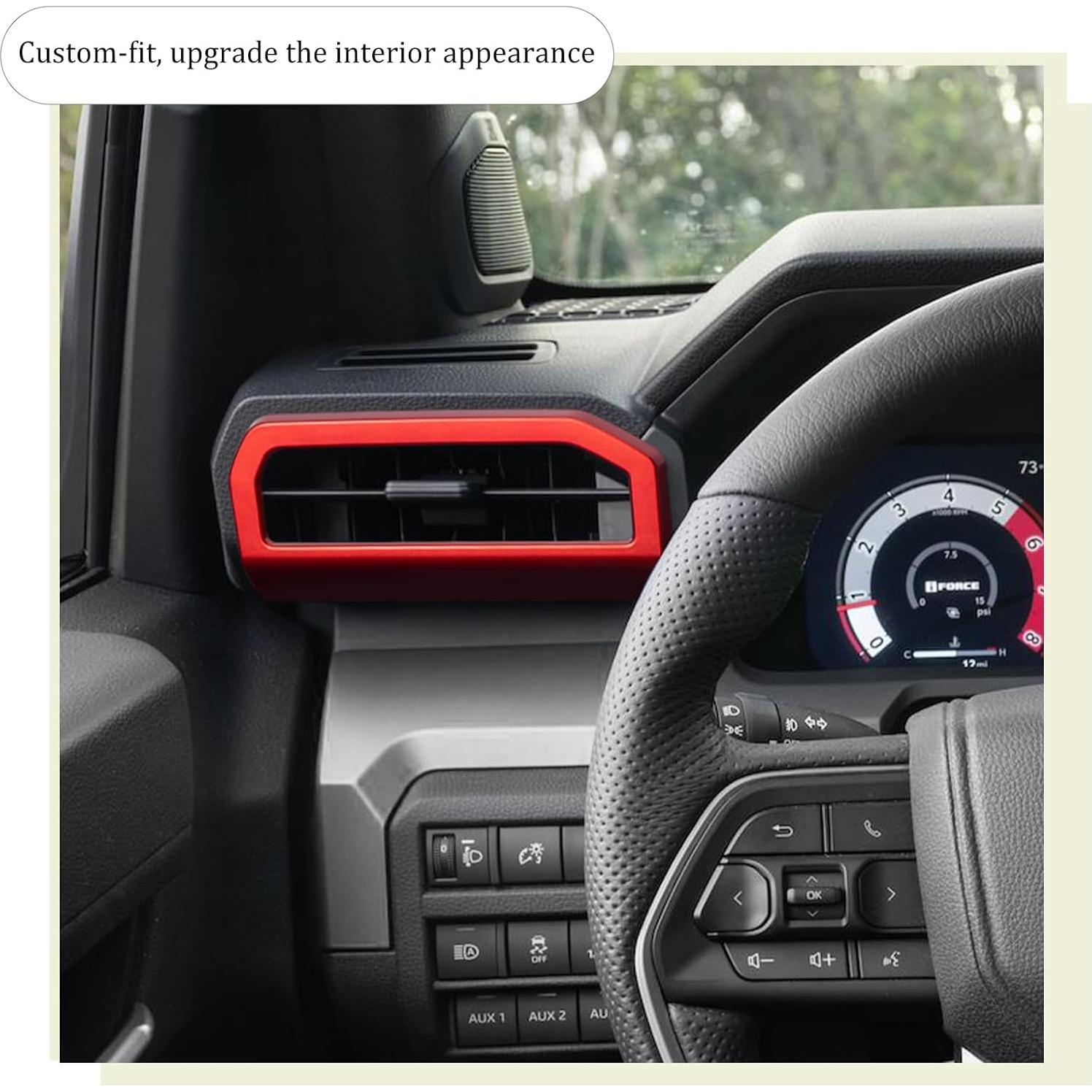 Cubierta Decorativa Salida Aire A/C JDMCAR Rojo 2 PCS Tacoma 2024+ 4Runner 2025+