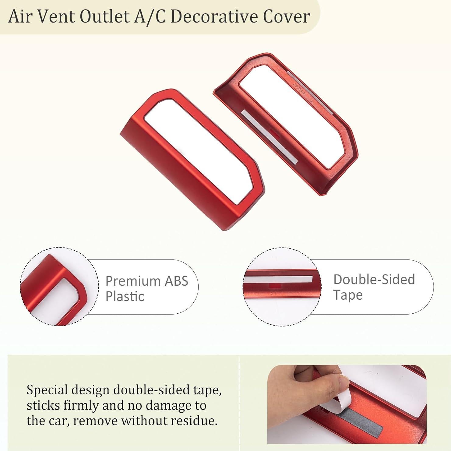 Cubierta Decorativa Salida Aire A/C JDMCAR Rojo 2 PCS Tacoma 2024+ 4Runner 2025+