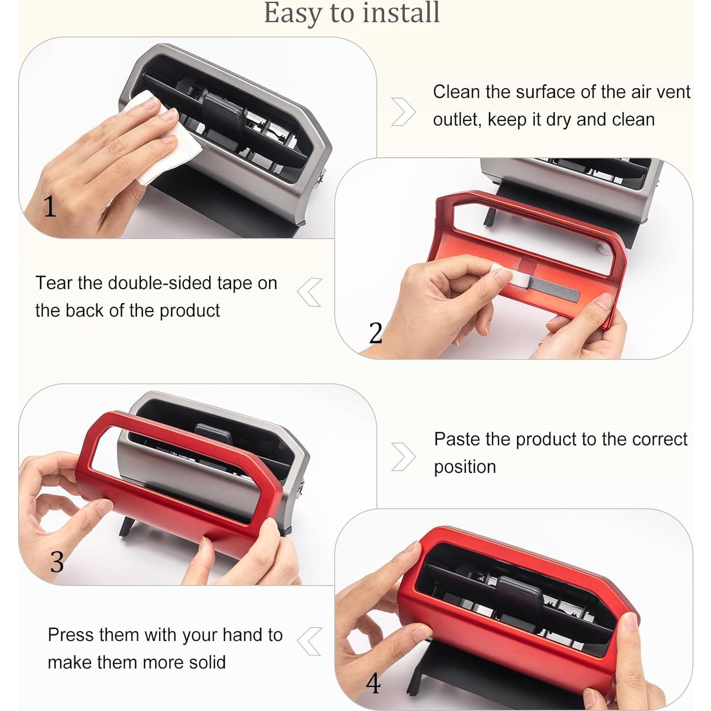 Cubierta Decorativa Salida Aire A/C JDMCAR Rojo 2 PCS Tacoma 2024+ 4Runner 2025+