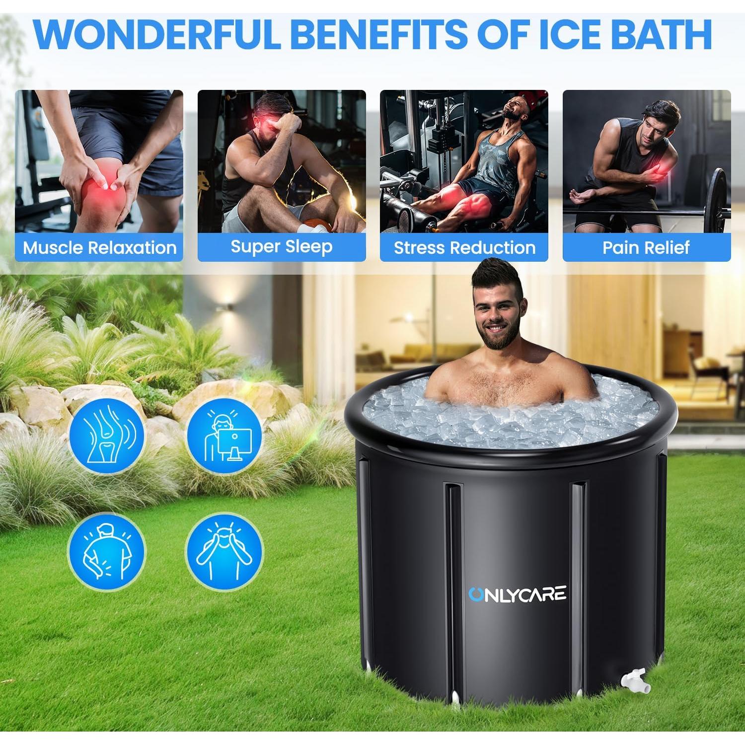 Bañera de Hielo ONLYCARE XXL 511L Portátil con Tapa