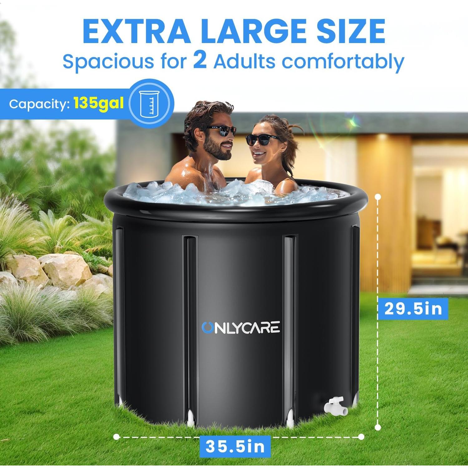 Bañera de Hielo ONLYCARE XXL 511L Portátil con Tapa
