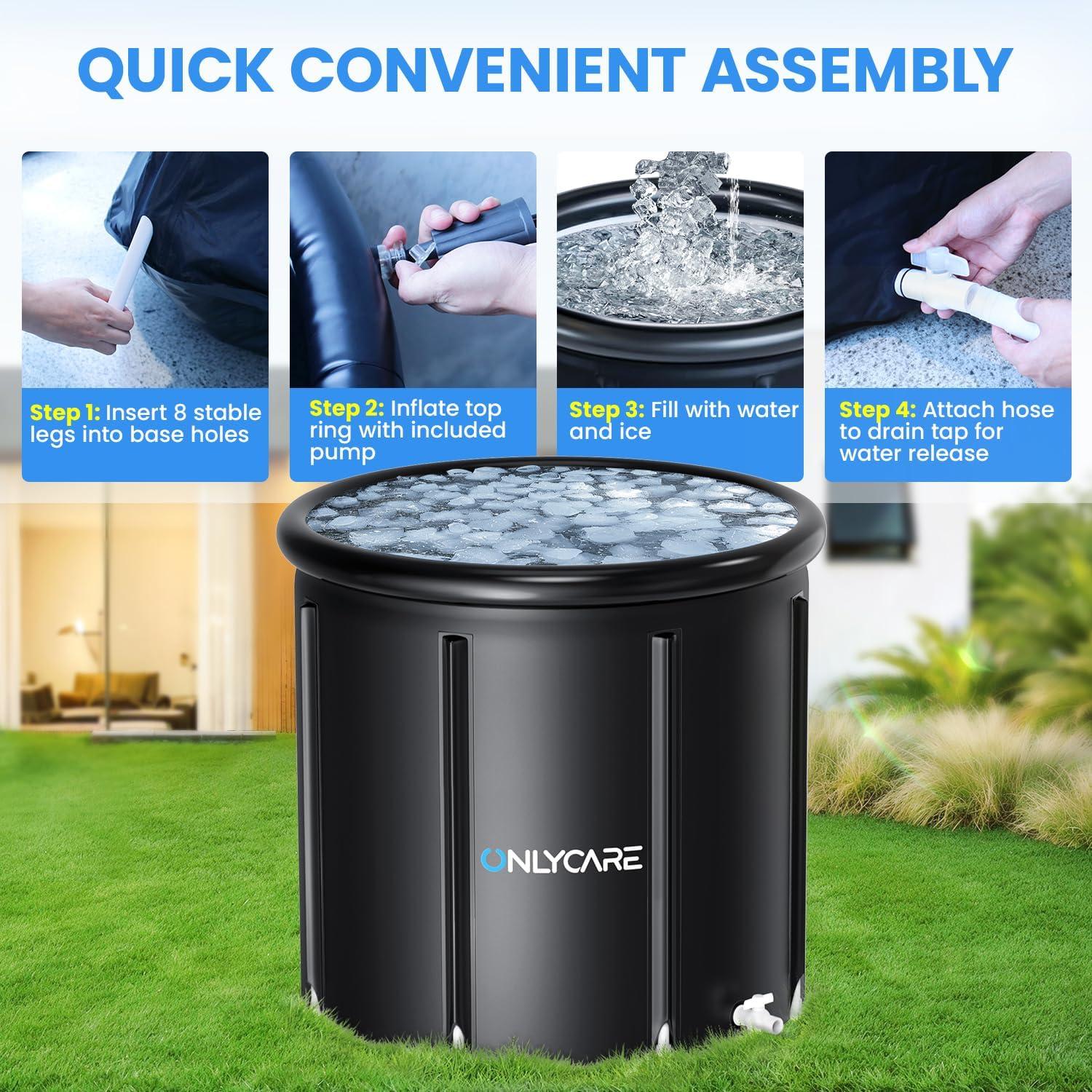Bañera de Hielo ONLYCARE XXL 511L Portátil con Tapa