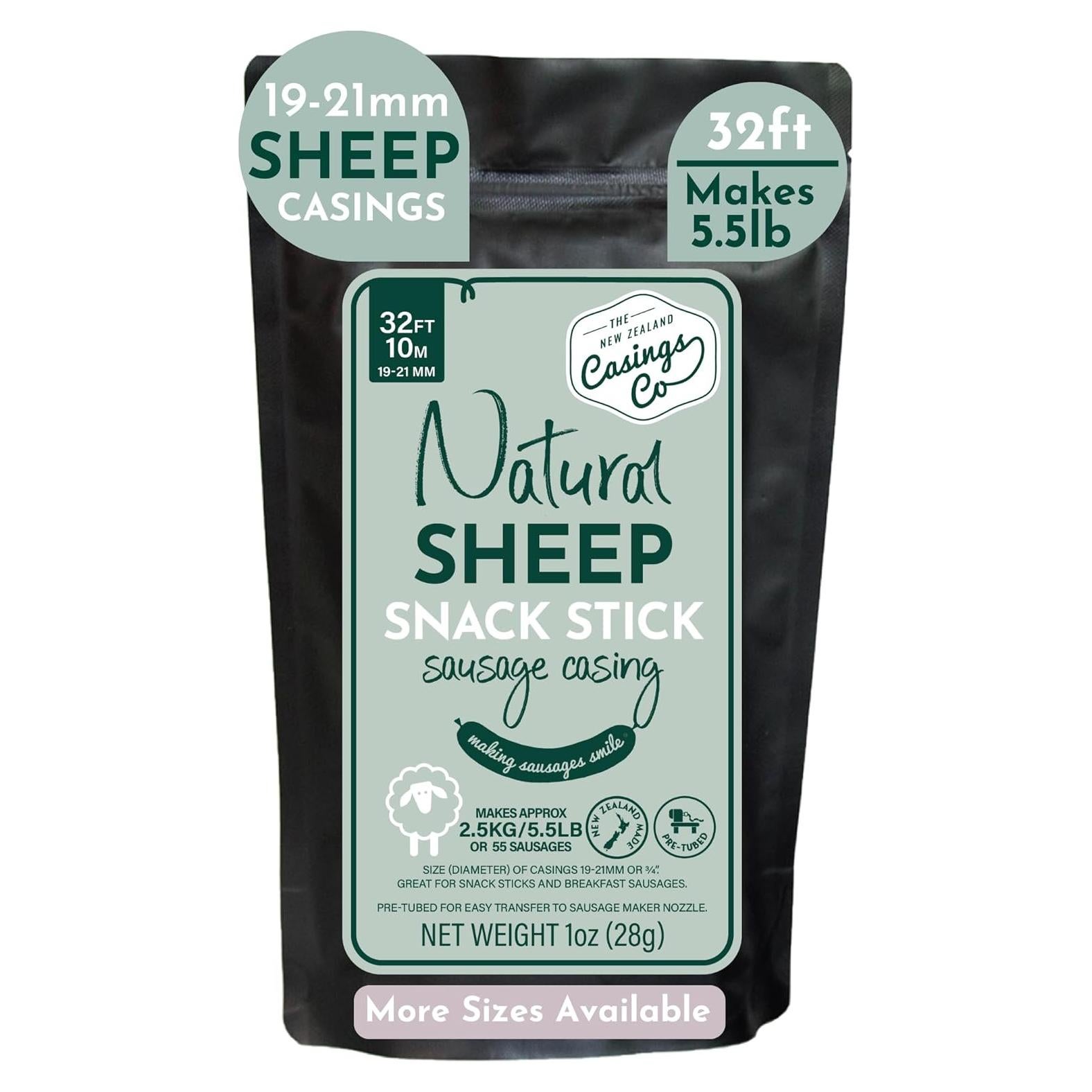 Fundas Naturales para Salchichas Cordero 19mm 9.75m Halal