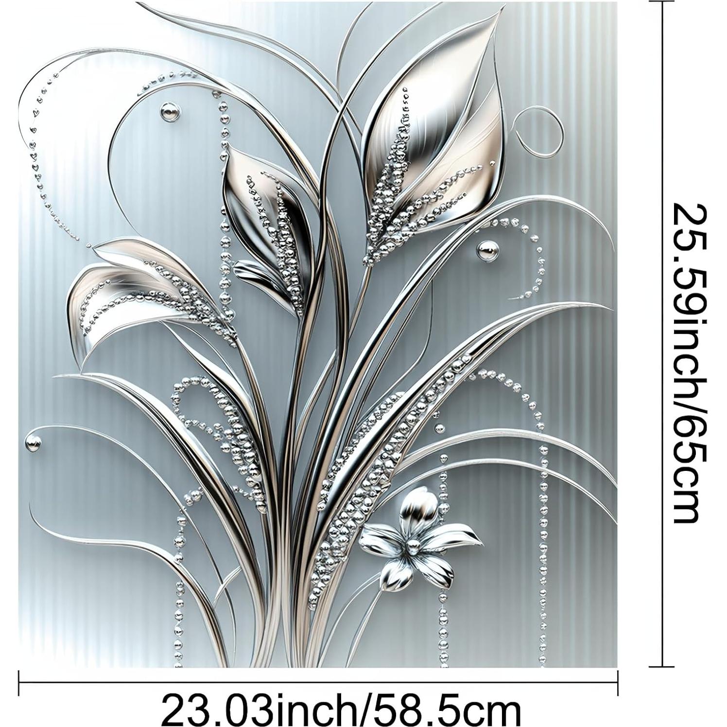 Cubierta Magnética para Lavavajillas BlissYard Floral Plateado 58x66 cm