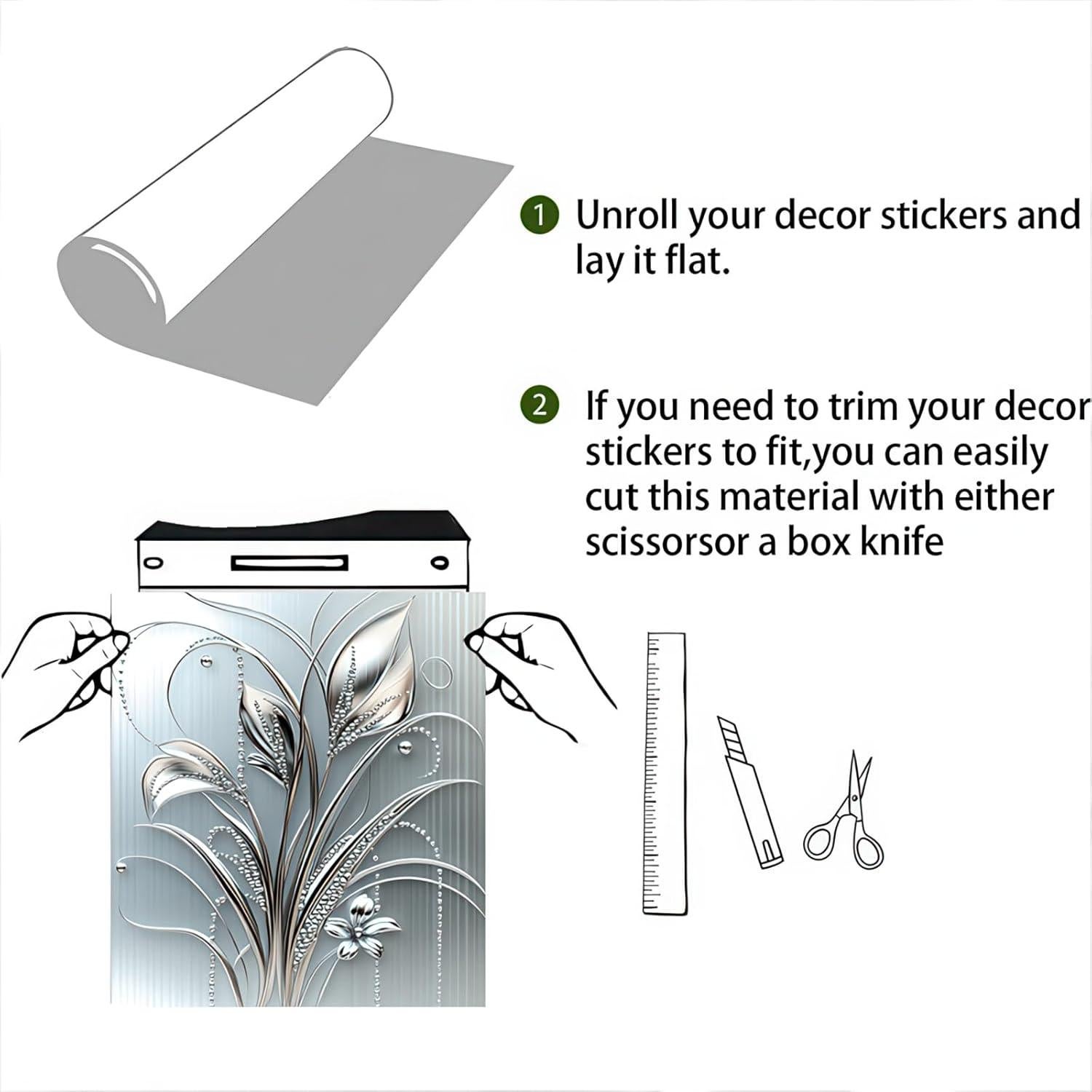 Cubierta Magnética para Lavavajillas BlissYard Floral Plateado 58x66 cm