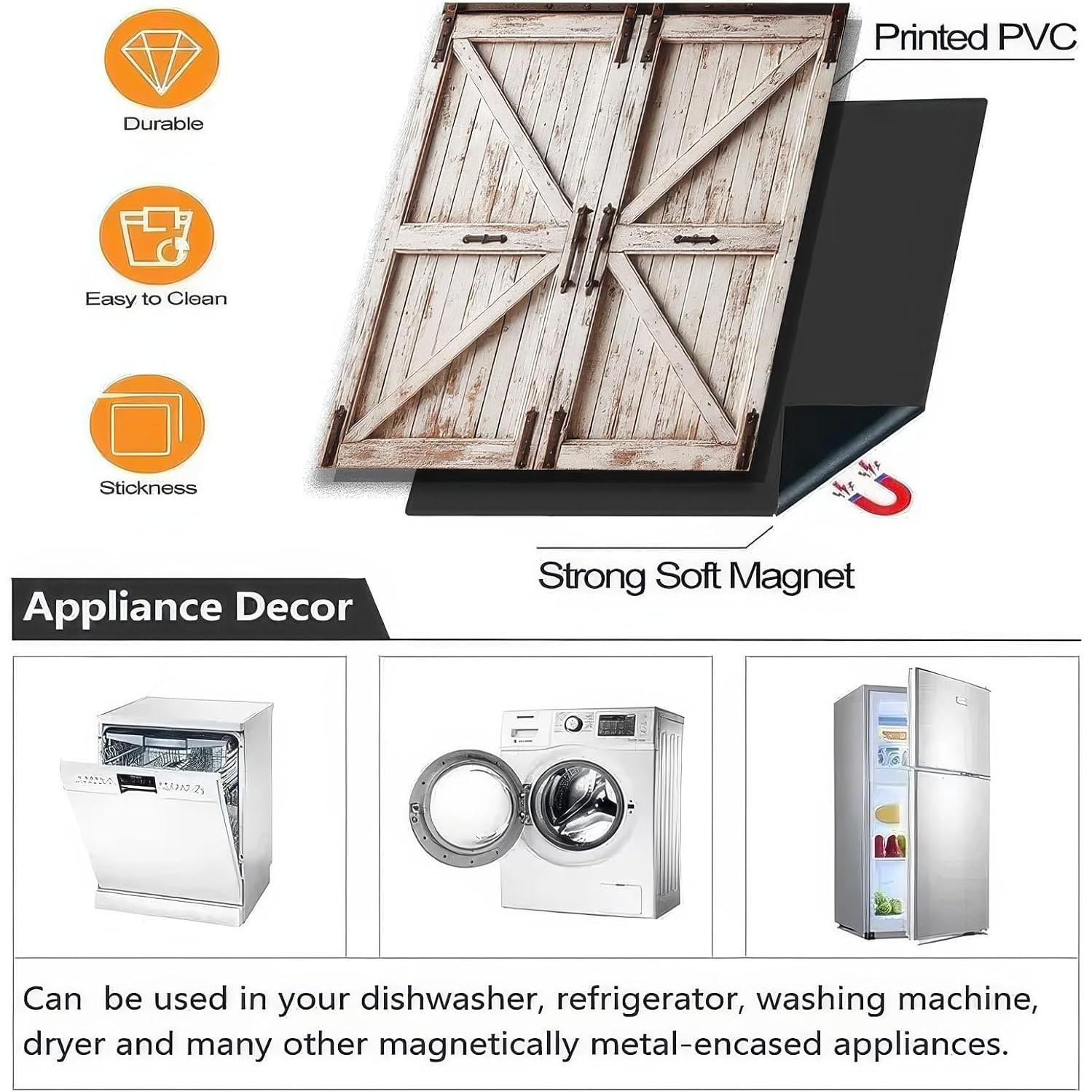 Cubierta Magnética para Lavavajillas BlissYard 58x66 cm Madera Vintage