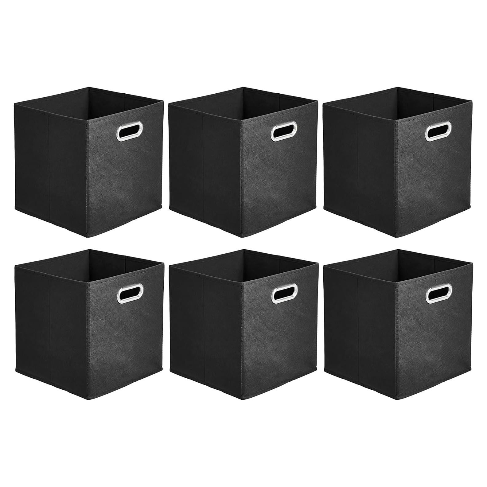 Organizador de Almacenamiento Plegable Amazon Basics, 6 Piezas, Negro
