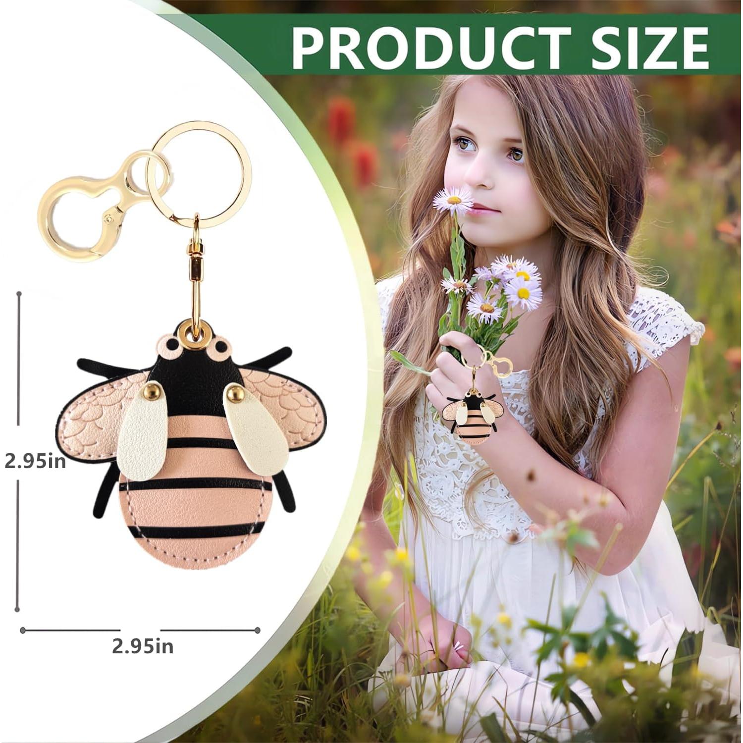 Funda de cuero Abeja para AirTag BORKUANA - Protección GPS