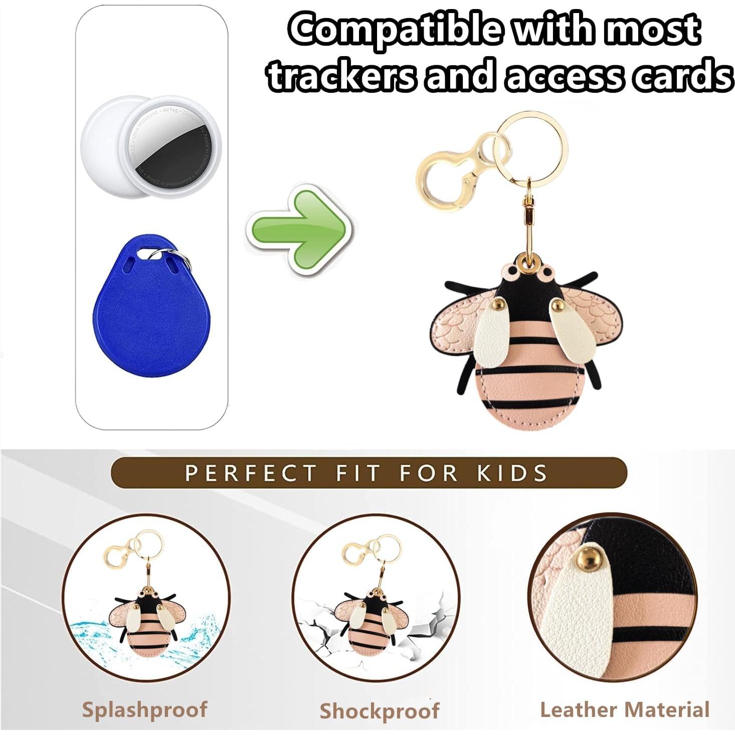 Funda de cuero Abeja para AirTag BORKUANA - Protección GPS