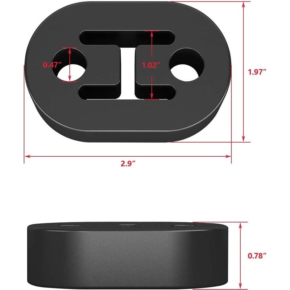 Soporte de goma para escape LCGP 2 agujeros 4PCS 1.14 cm