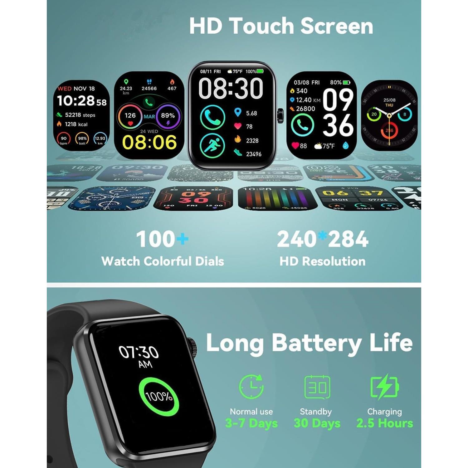 Reloj Inteligente Nanphn Fitness 2.01" Bluetooth Negro