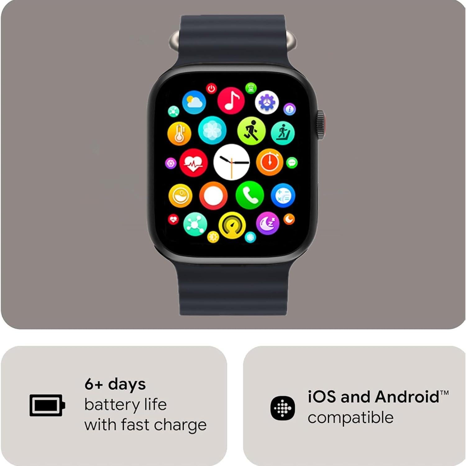 Reloj Inteligente Nanphn Fitness 2.01" Bluetooth Negro