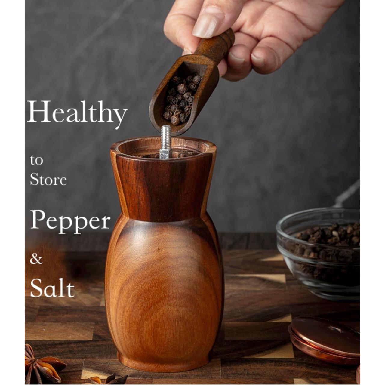 Juego de Molinillos de Sal y Pimienta Stelalloy de Madera