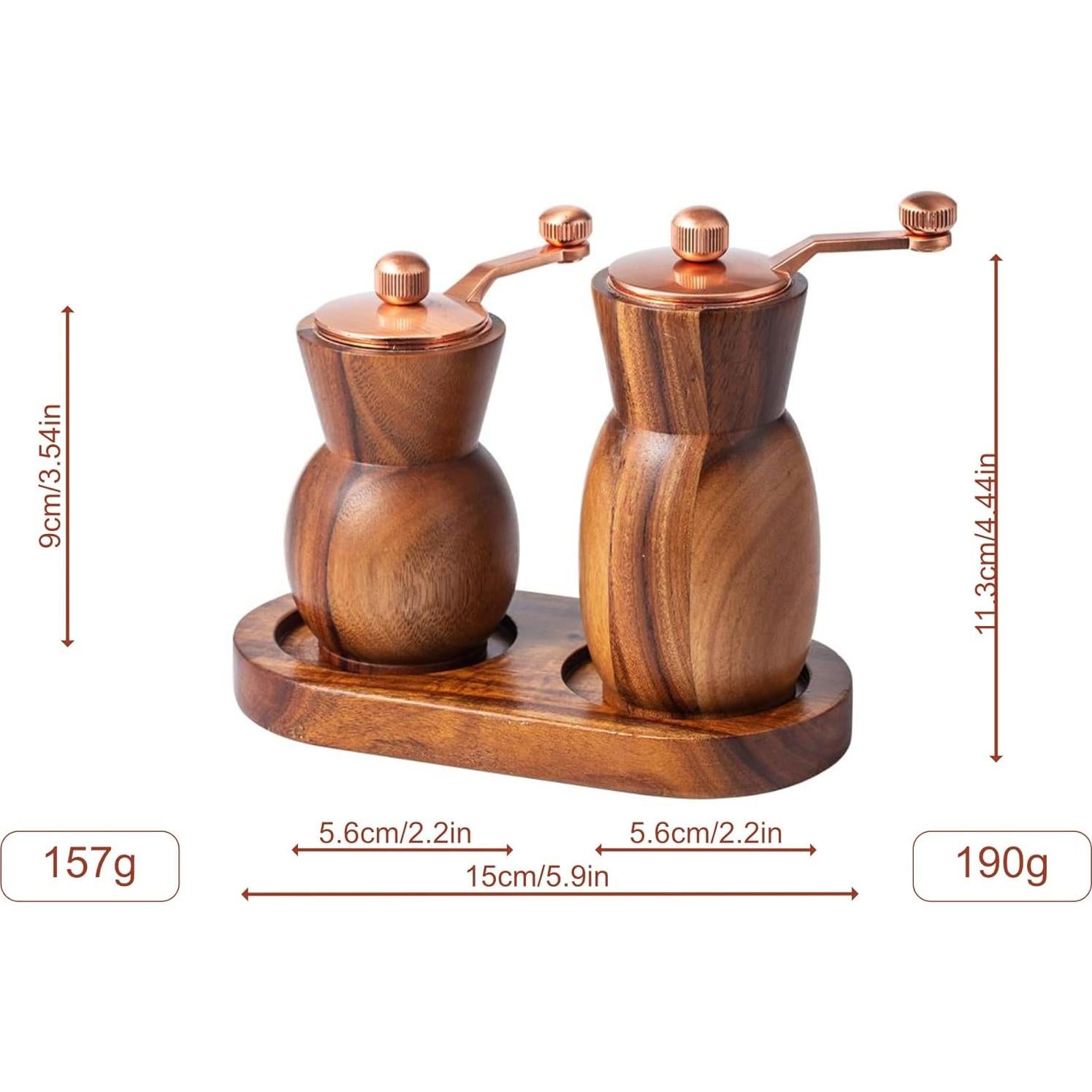 Juego de Molinillos de Sal y Pimienta Stelalloy de Madera