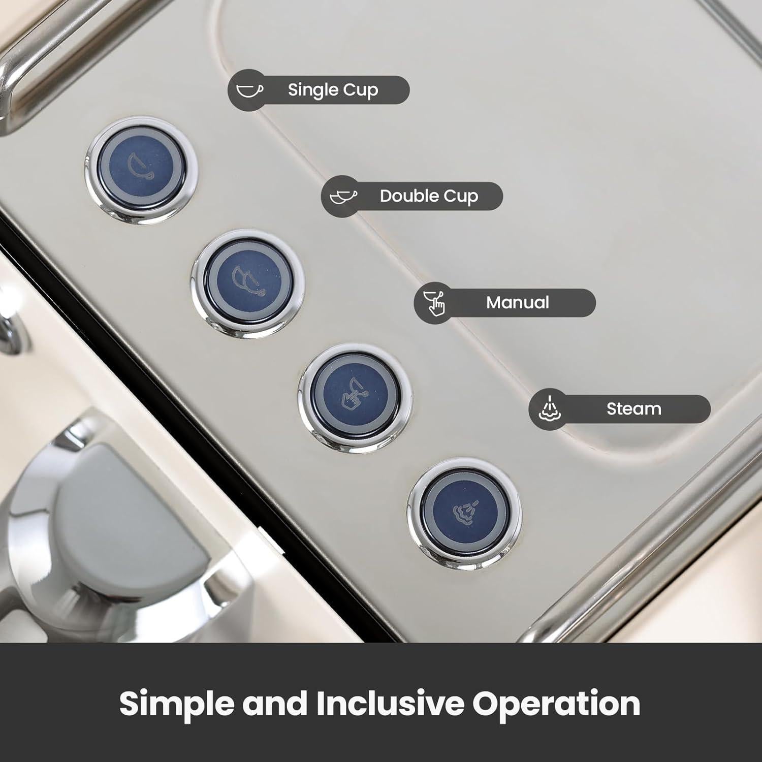 Máquina de Espresso Gemilai G3006, 15 Bar, Semi-Automática, 1.68L