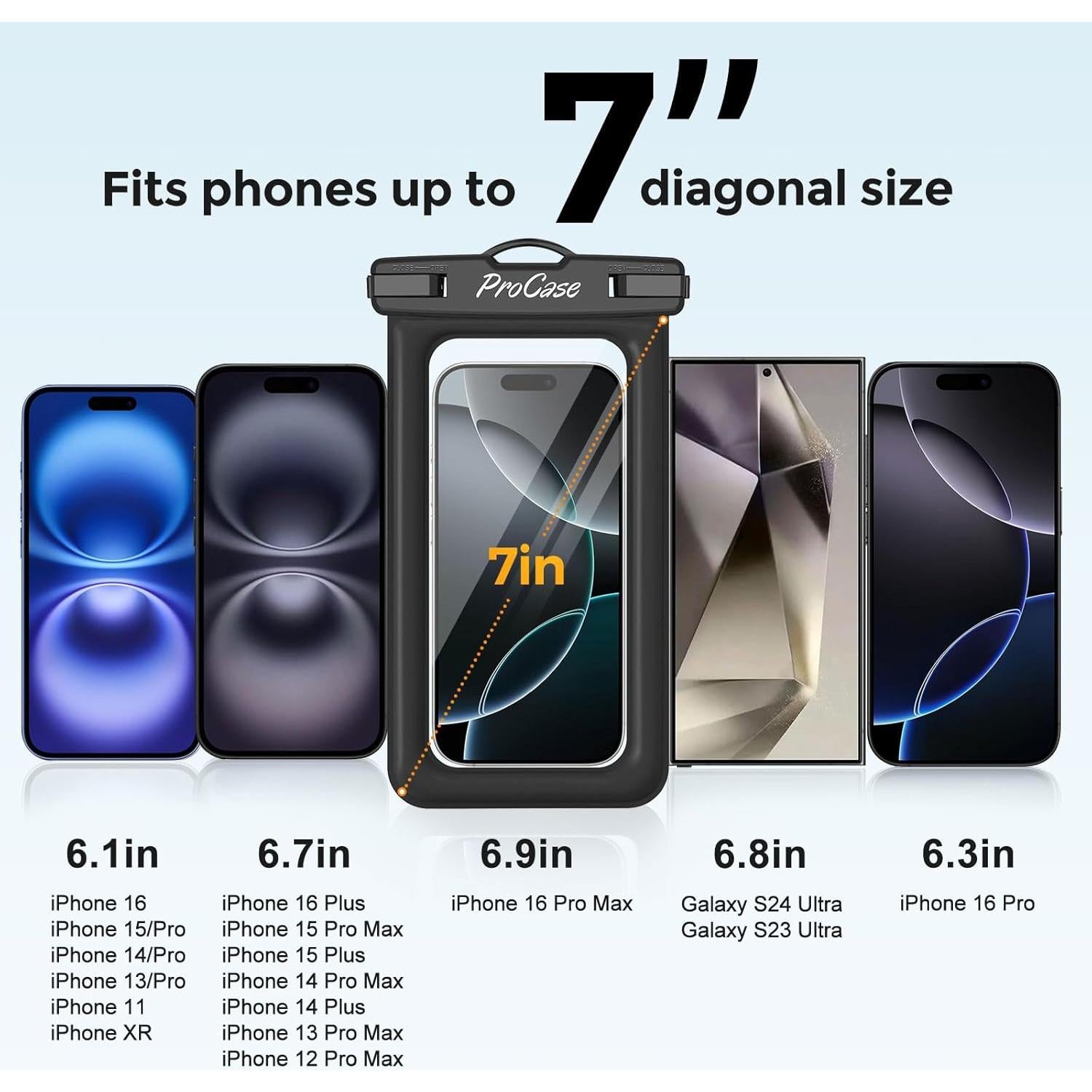 Funda Impermeable Flotante ProCase para Teléfono hasta 7"