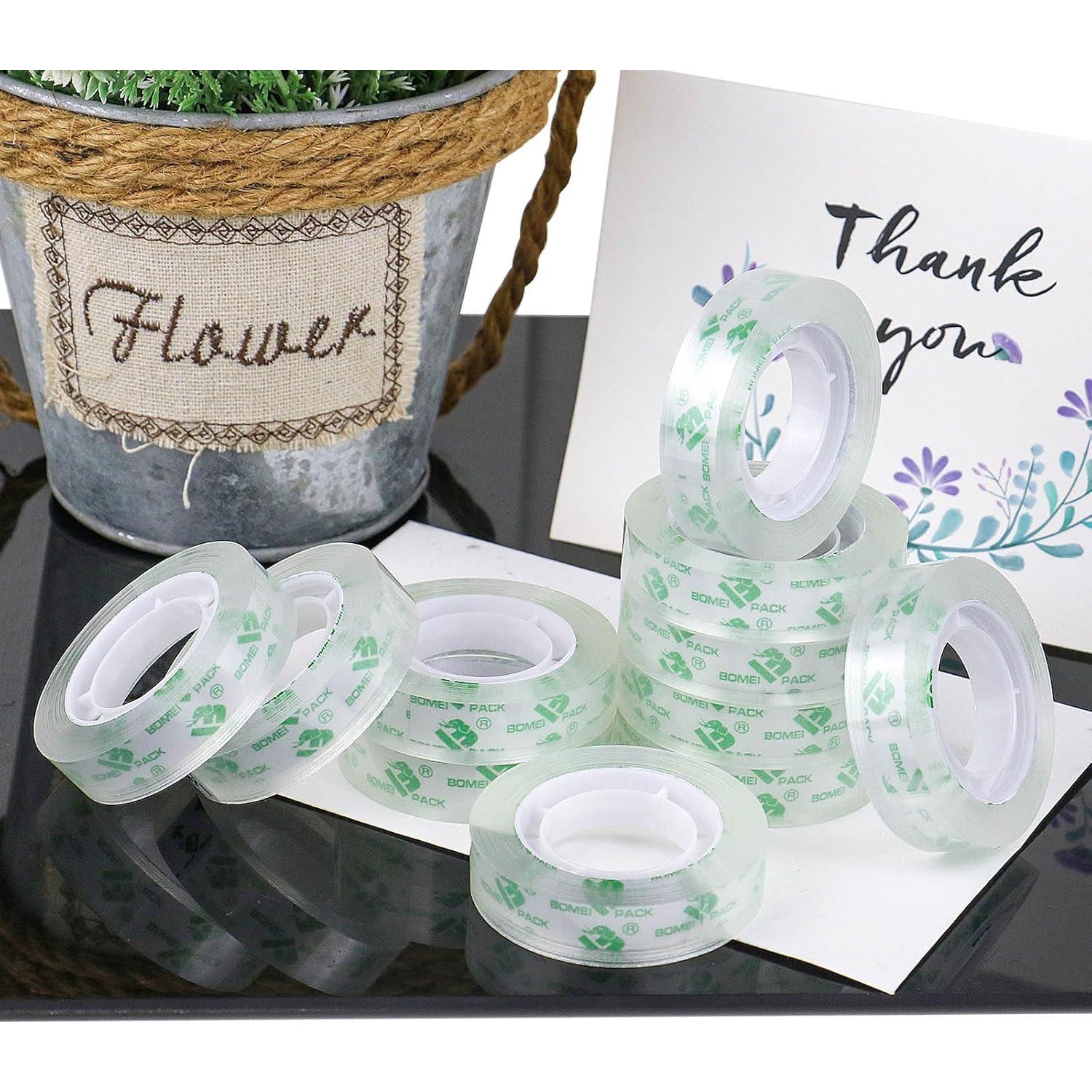 BOMEI Pack 48 Rollos Cinta Transparente 12mm x 25.4m