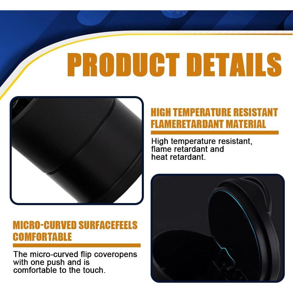 Cenicero de coche RGOAANC con tapa a prueba de olores 9cm