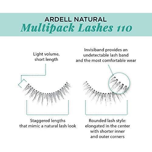 Pestañas Postizas Ardell Natural 110 Negro - 4 Pares Reutilizables