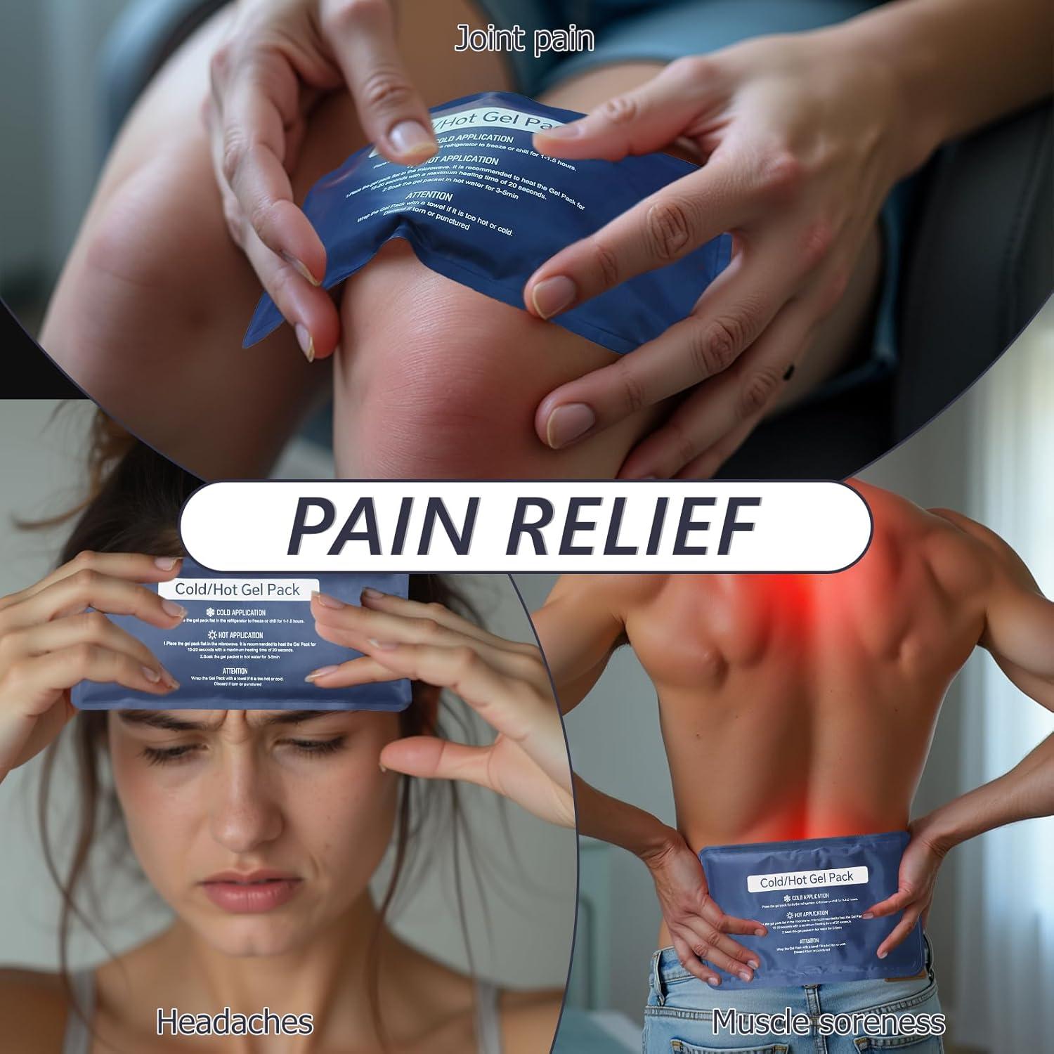 Paquete de Gel Frío y Caliente KAERMO 4PCS 10x23 cm Alivio Dolor