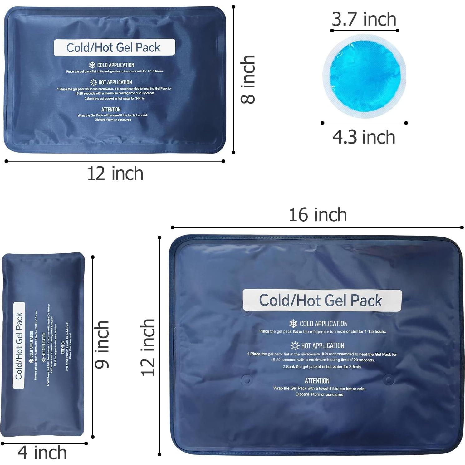 Paquete de Gel Frío y Caliente KAERMO 4PCS 10x23 cm Alivio Dolor