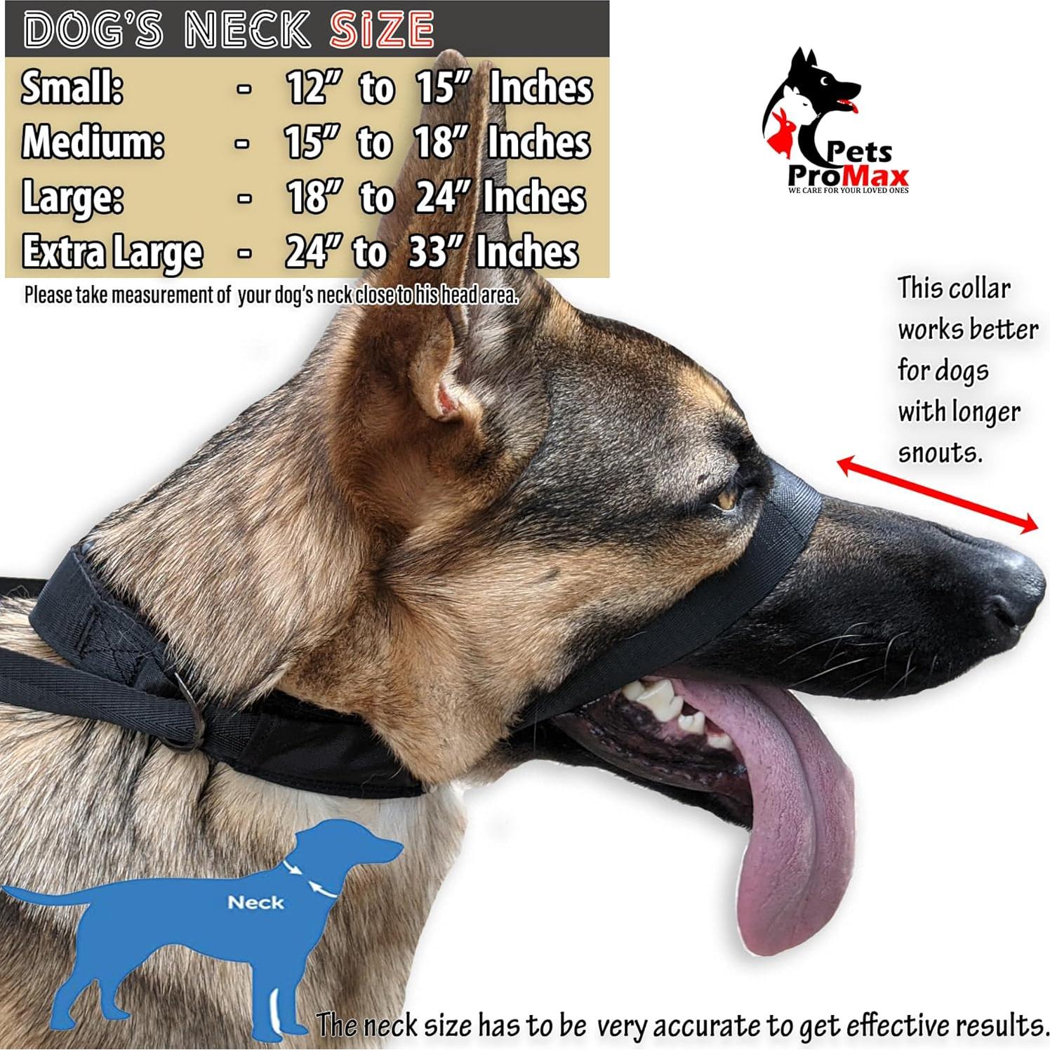 Collar de Cabeza No-Tira PetsProMax para Perros Pequeños - Ajustable, Negro