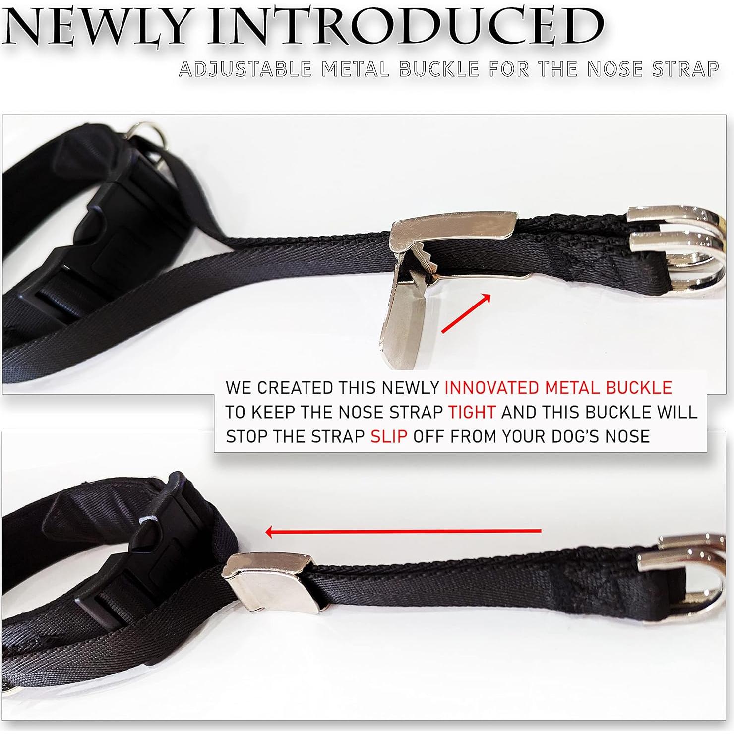 Collar de Cabeza No-Tira PetsProMax para Perros Pequeños - Ajustable, Negro