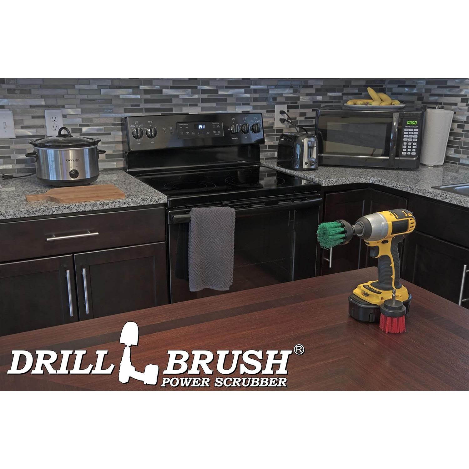 Juego de Cepillos de Limpieza Drillbrush 2" Verde y Rojo