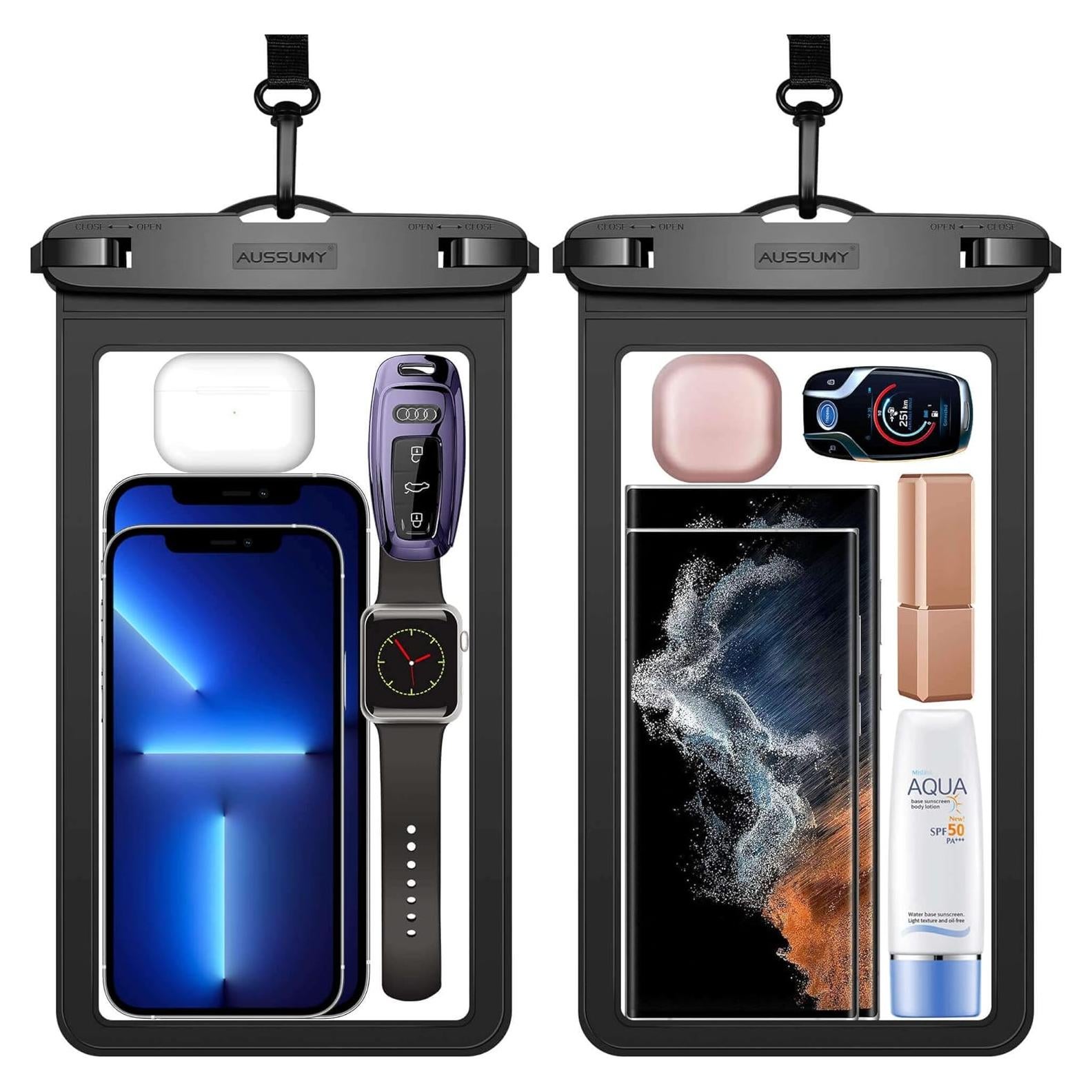 Funda impermeable para celular Aussumy - Paquete de 2