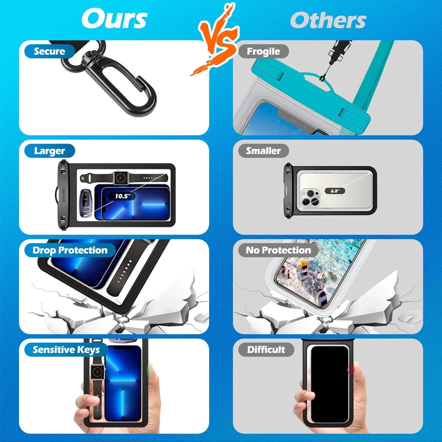 Funda impermeable para celular Aussumy - Paquete de 2