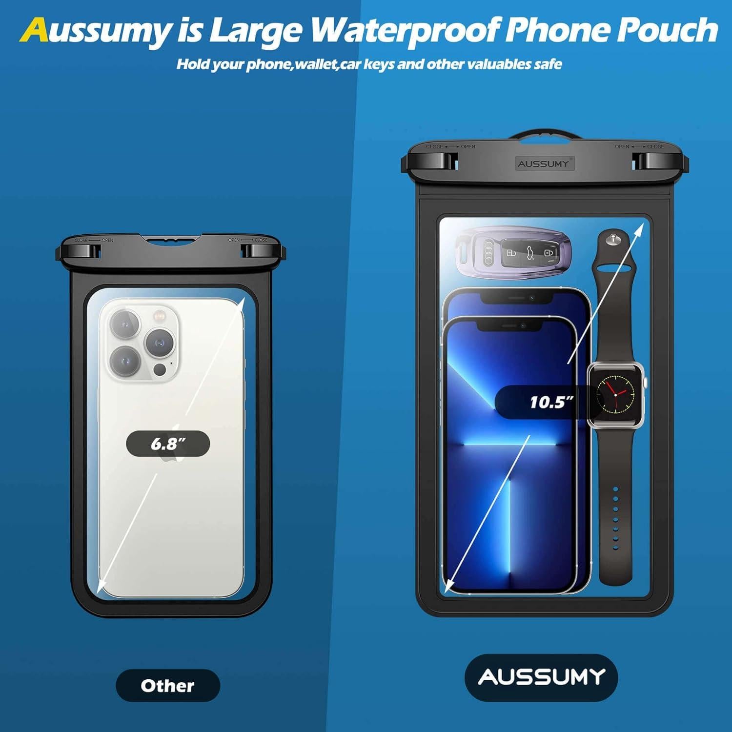 Funda impermeable para celular Aussumy - Paquete de 2