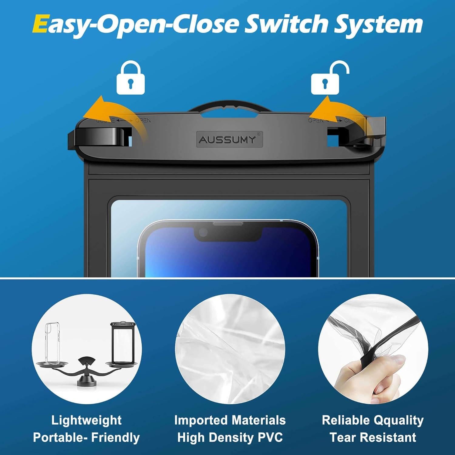 Funda impermeable para celular Aussumy - Paquete de 2