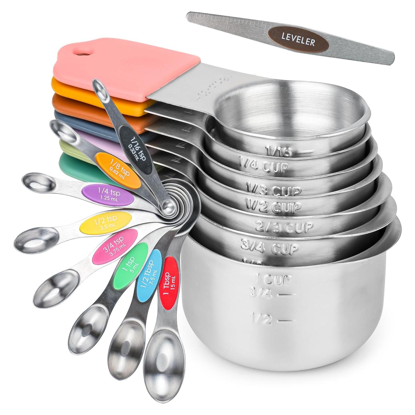 Juego de Tazas y Cucharas Medidoras Smithcraft 16 Acero Inoxidable