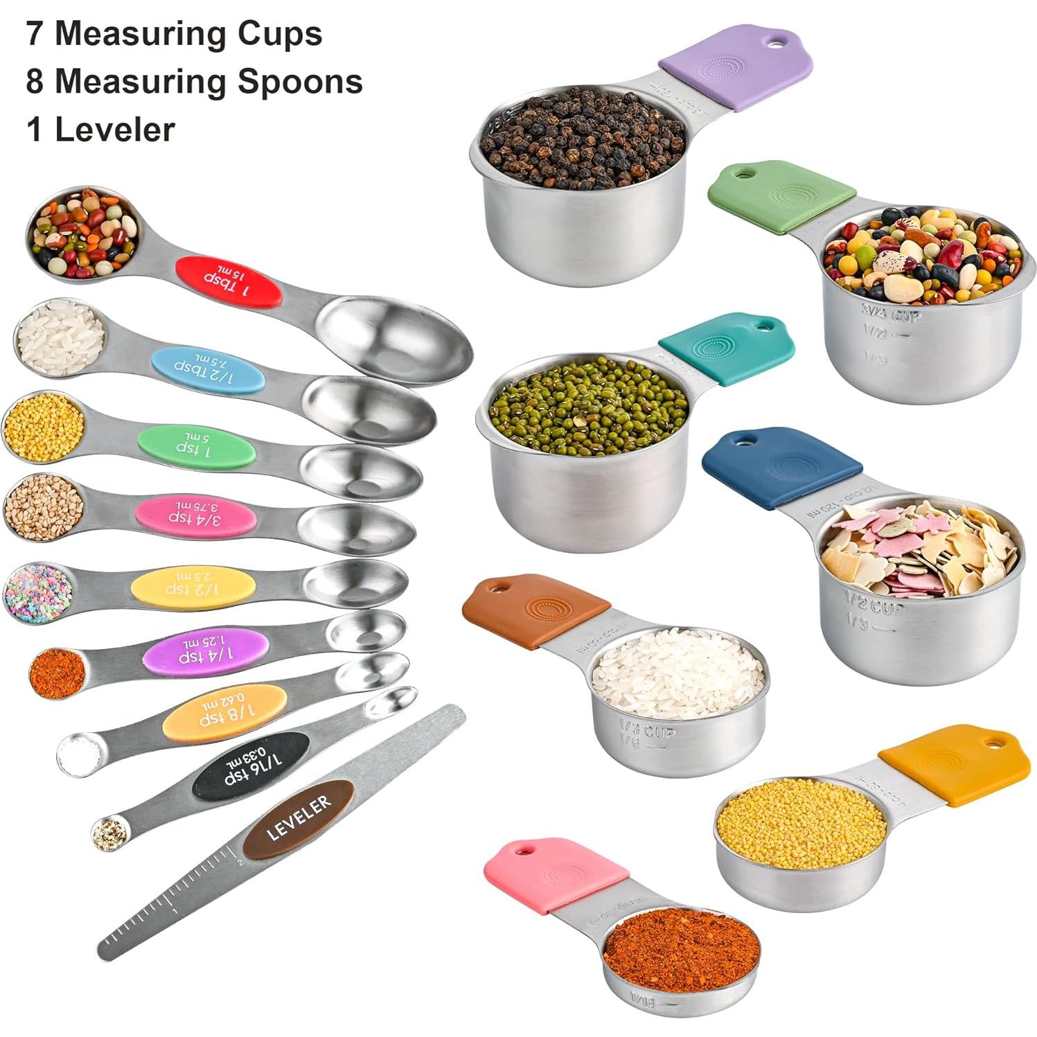 Juego de Tazas y Cucharas Medidoras Smithcraft 16 Acero Inoxidable