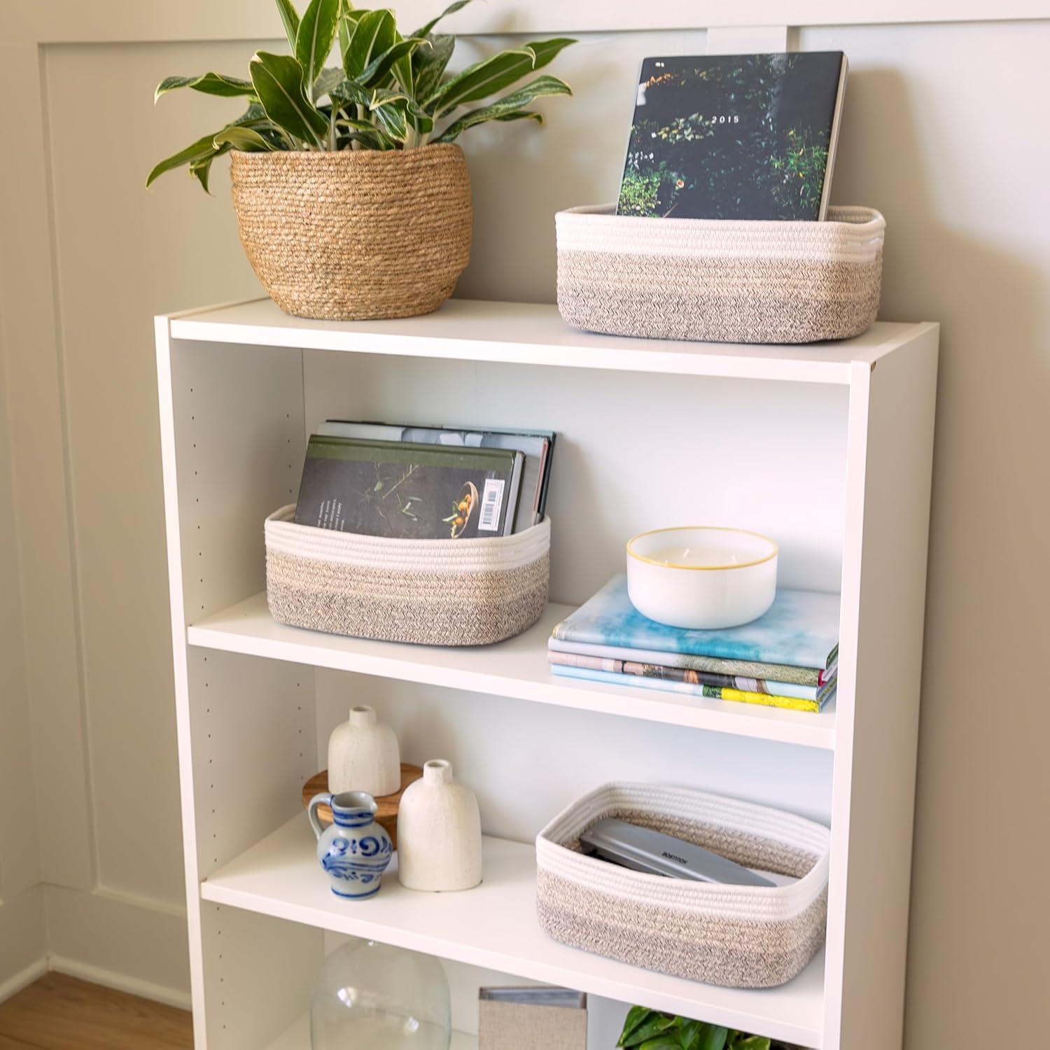 Cestas de Almacenamiento Rectangulares NaturalCozy 30x20cm - Paquete de 3