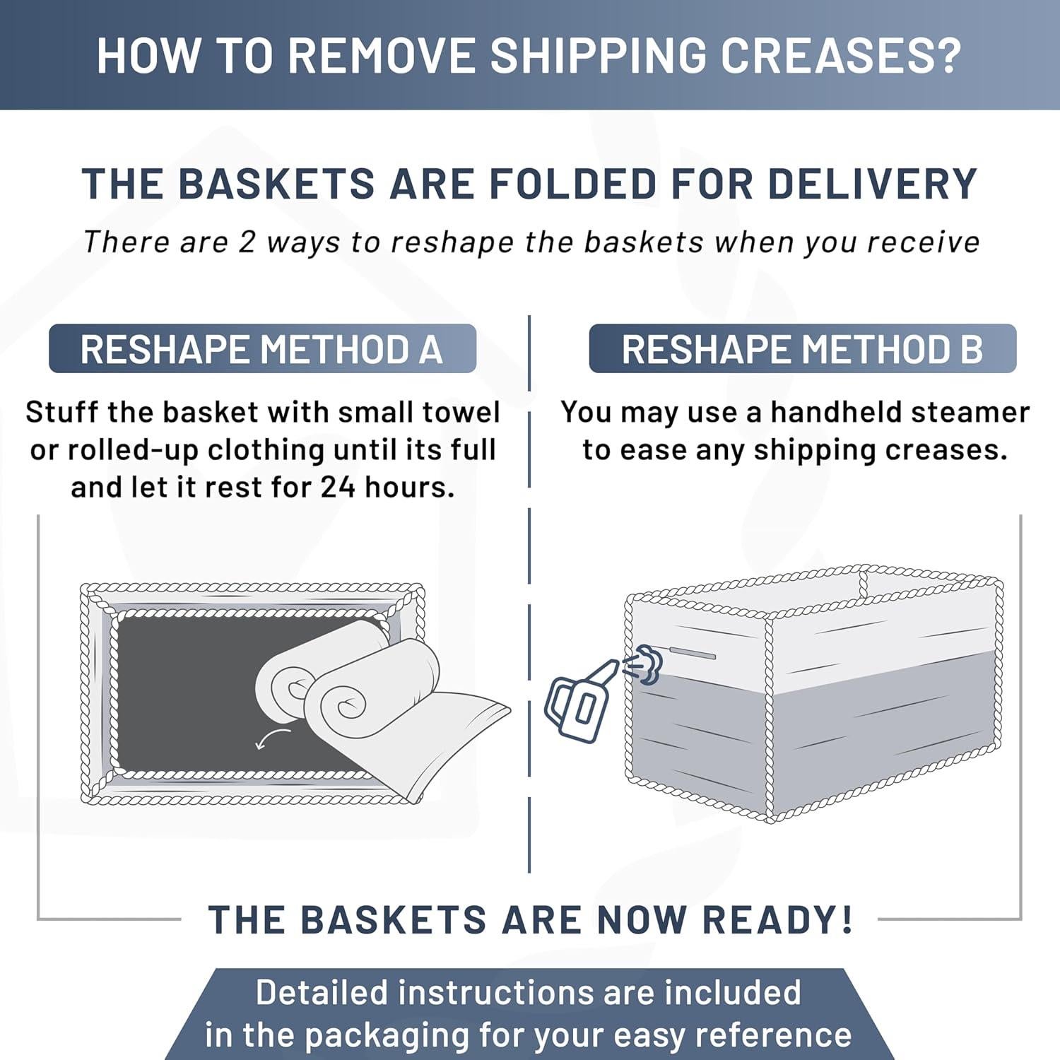 Cestas de Almacenamiento Rectangulares NaturalCozy 30x20cm - Paquete de 3