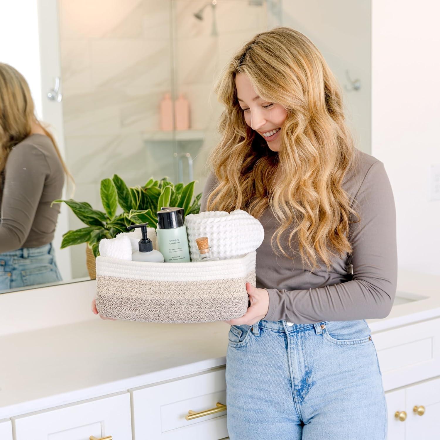 Cestas de Almacenamiento Rectangulares NaturalCozy 30x20cm - Paquete de 3