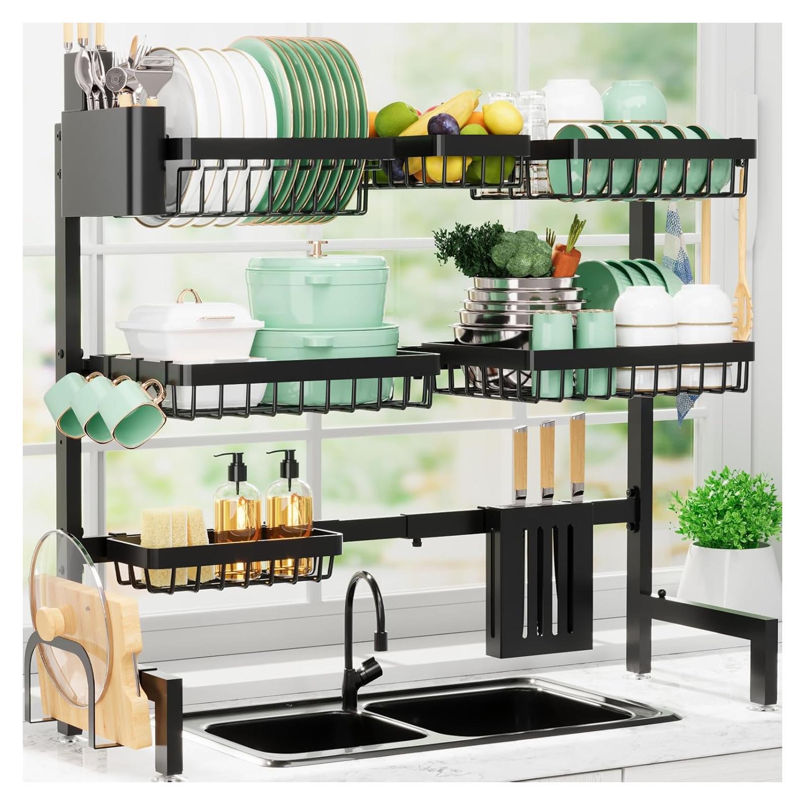 Escurridor de Platos Sakugi Acero Inoxidable Ajustable 80-99 cm