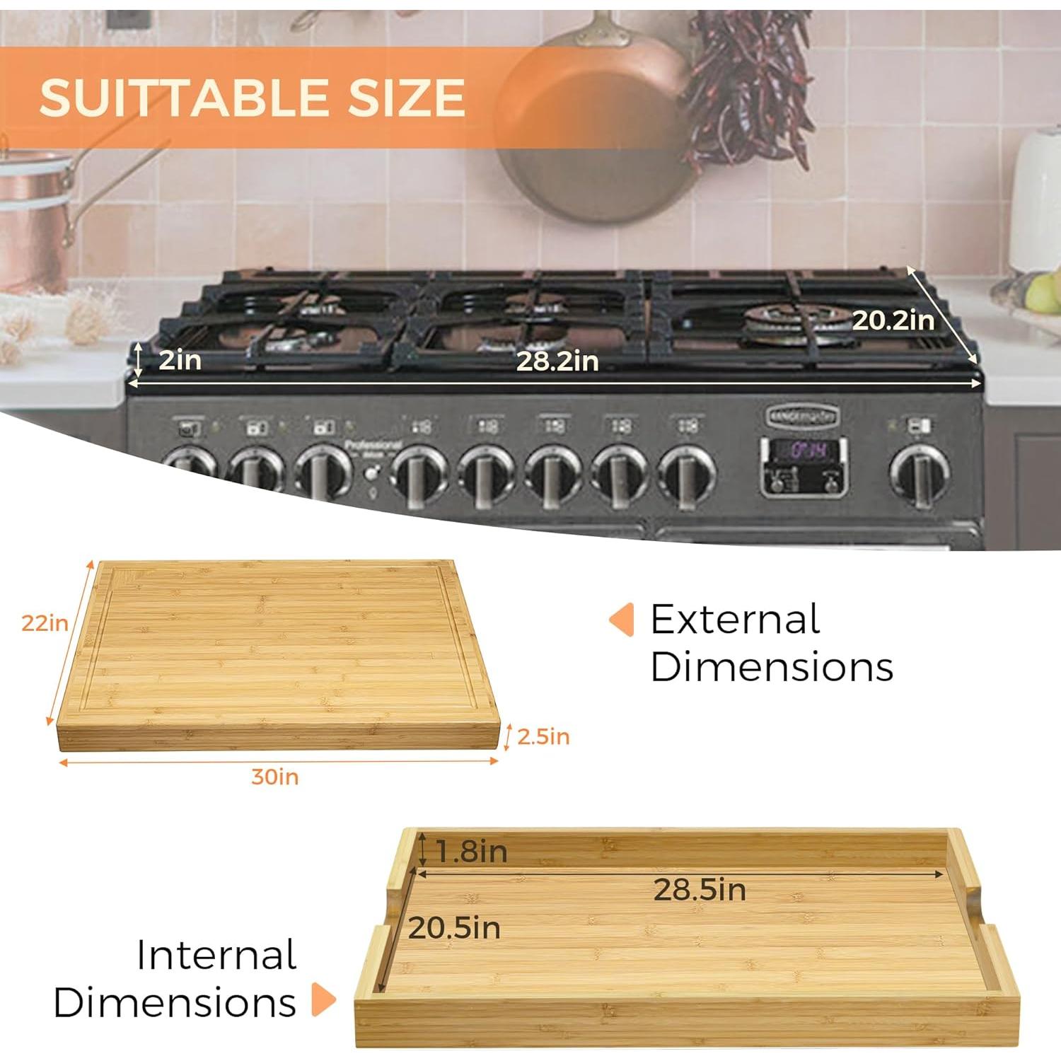 Tapa de Estufa de Madera de Bambú Recuerdos Divertidos 76.2x55.9cm