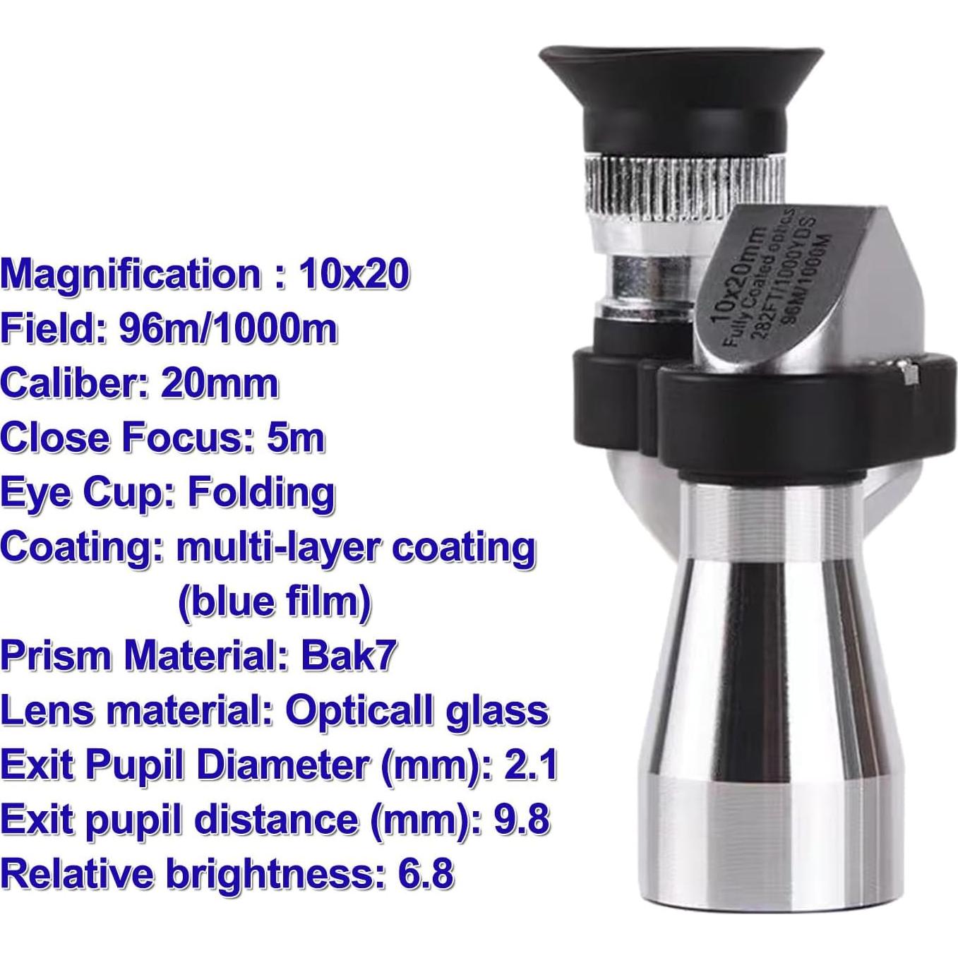 Telescopio Monocular AOTUHA 8X20 Compacto para Smartphone