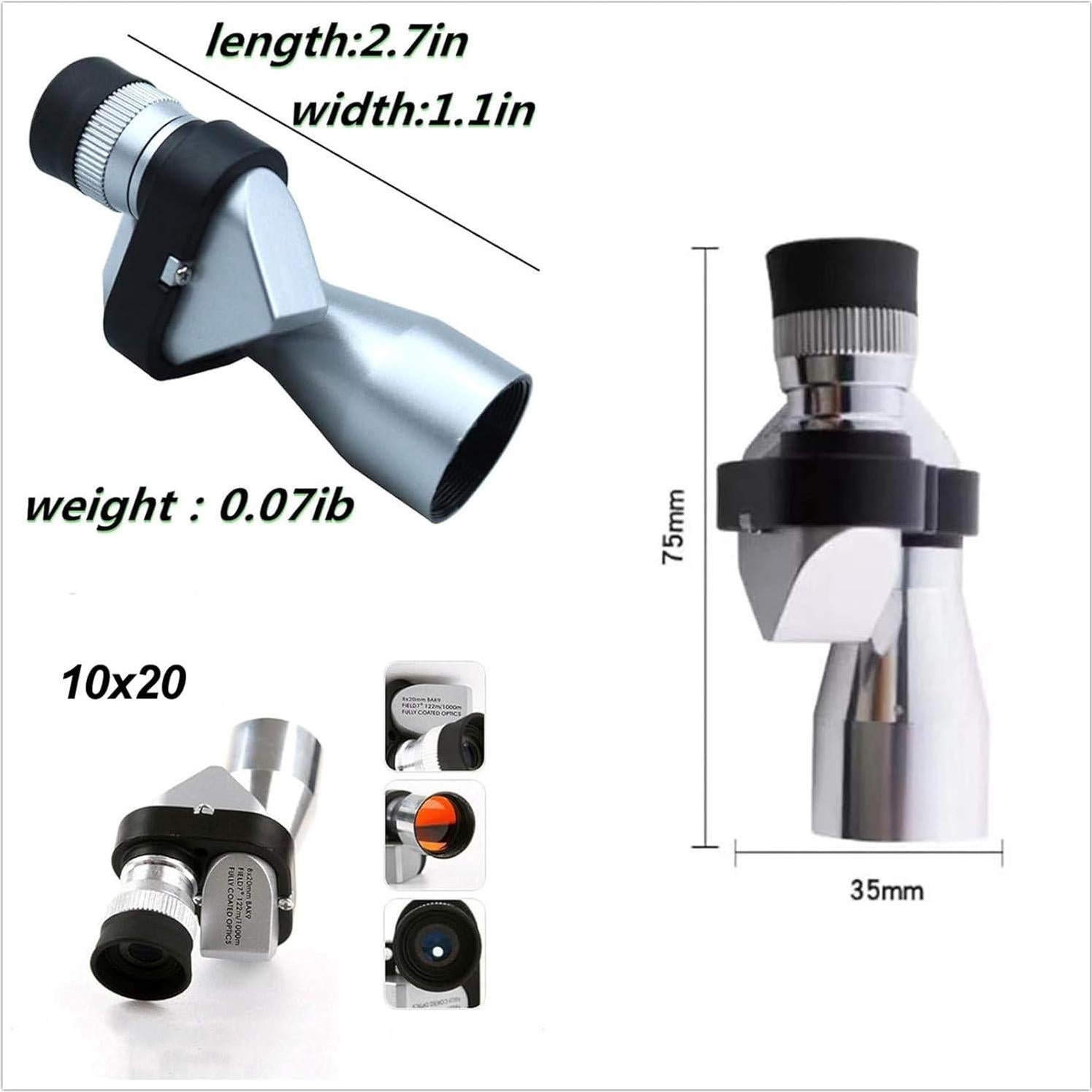 Telescopio Monocular AOTUHA 8X20 Compacto para Smartphone