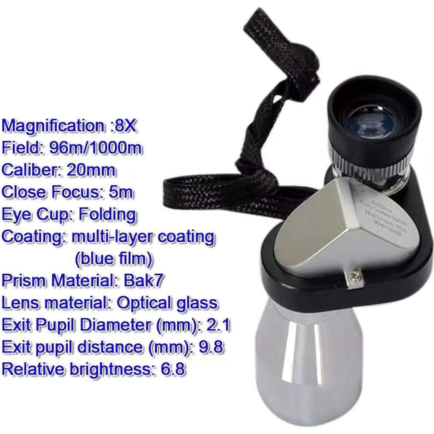 Telescopio Monocular AOTUHA 8X20 Compacto para Smartphone