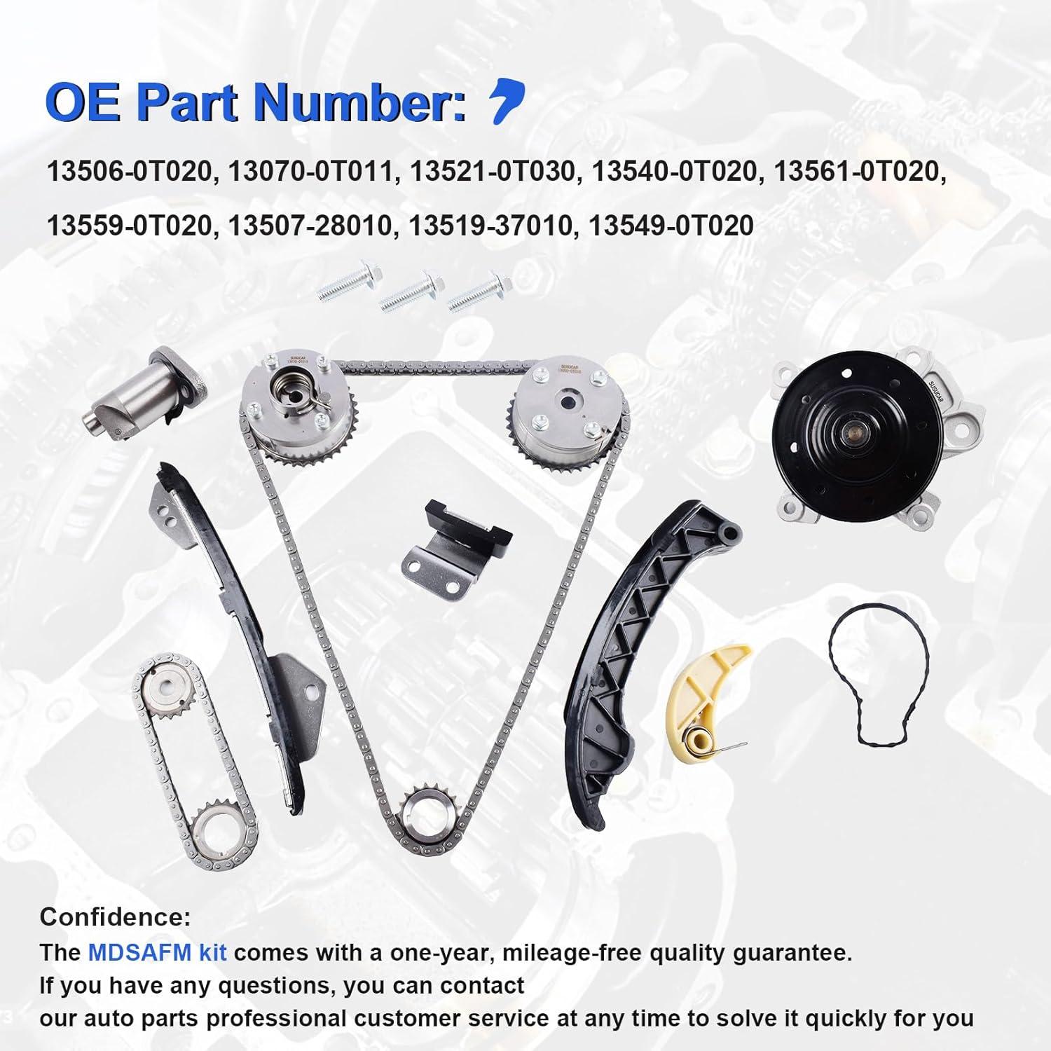 Kit de cadena de distribución MDSAFM con bomba de agua GMB 1.8L