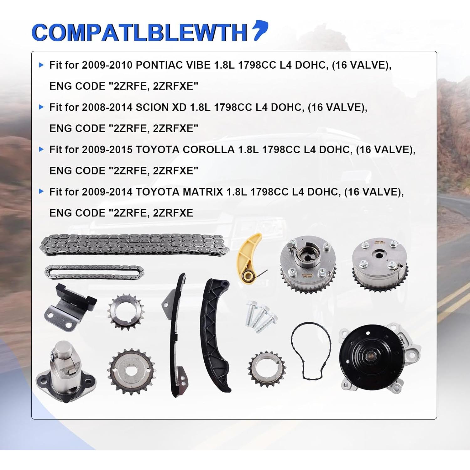 Kit de cadena de distribución MDSAFM con bomba de agua GMB 1.8L