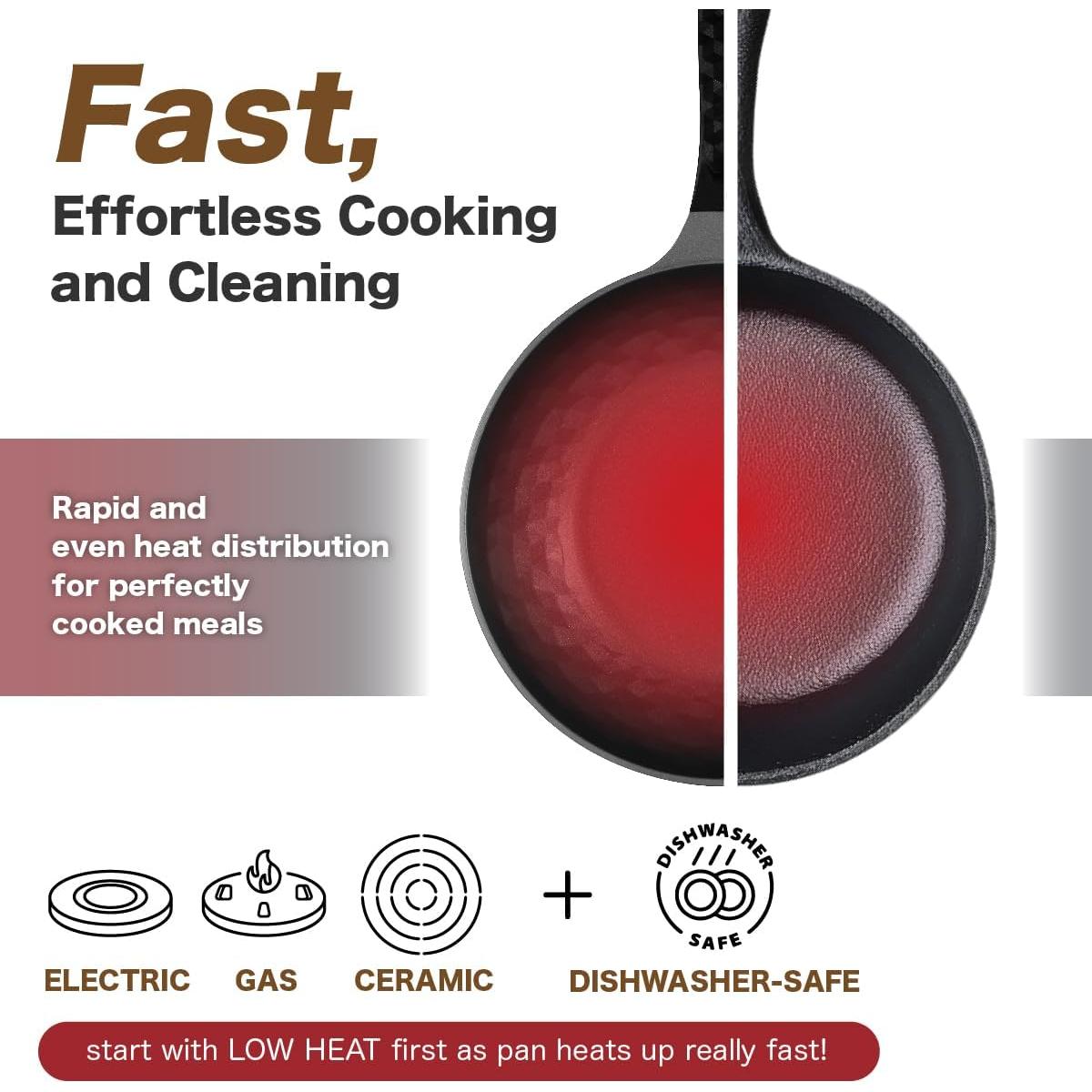 Sartén Wok Antiadherente Diamond X 28 cm con Fondo Plano